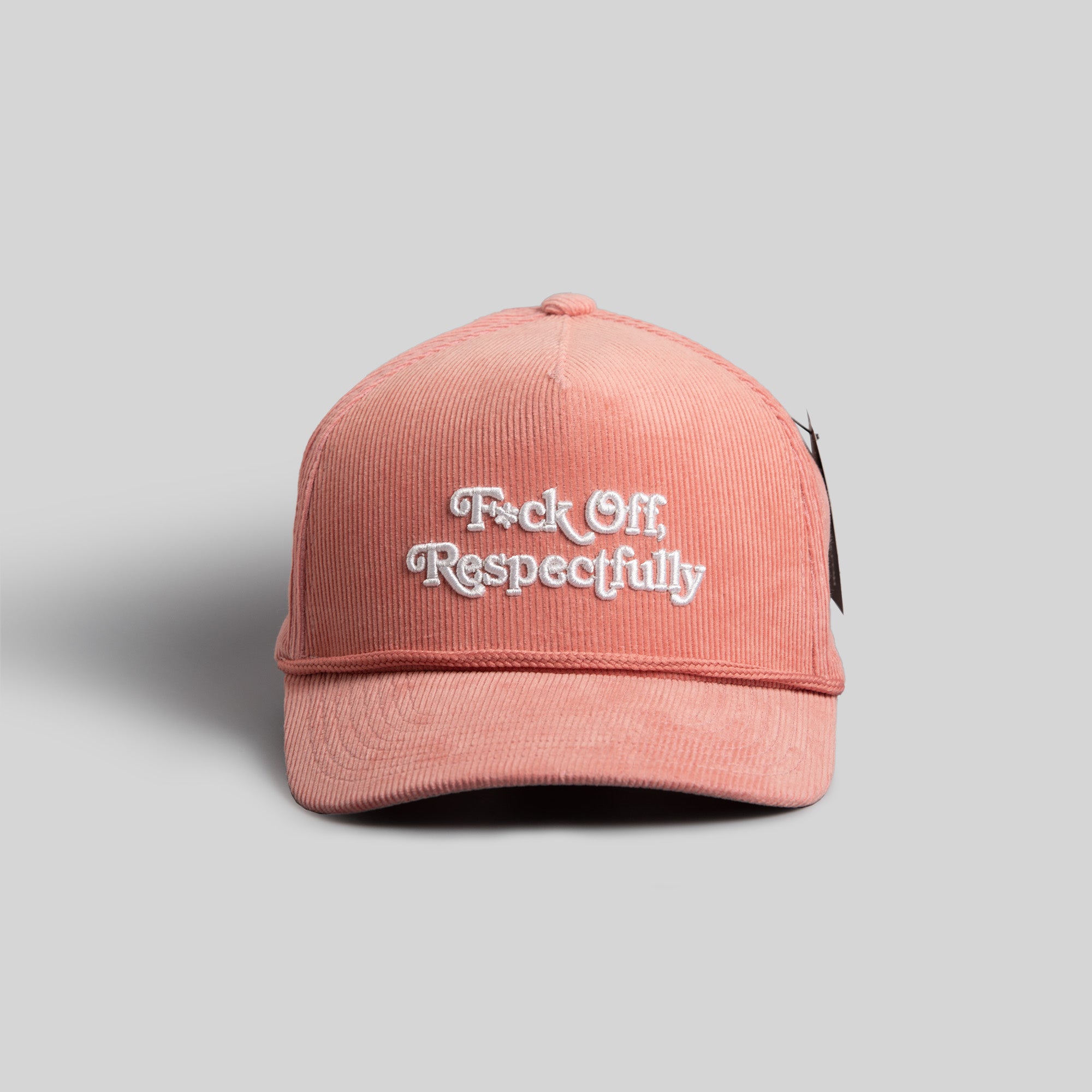 RESPECTFULLY ROSE PINK CORDUROY TRUCKER HAT