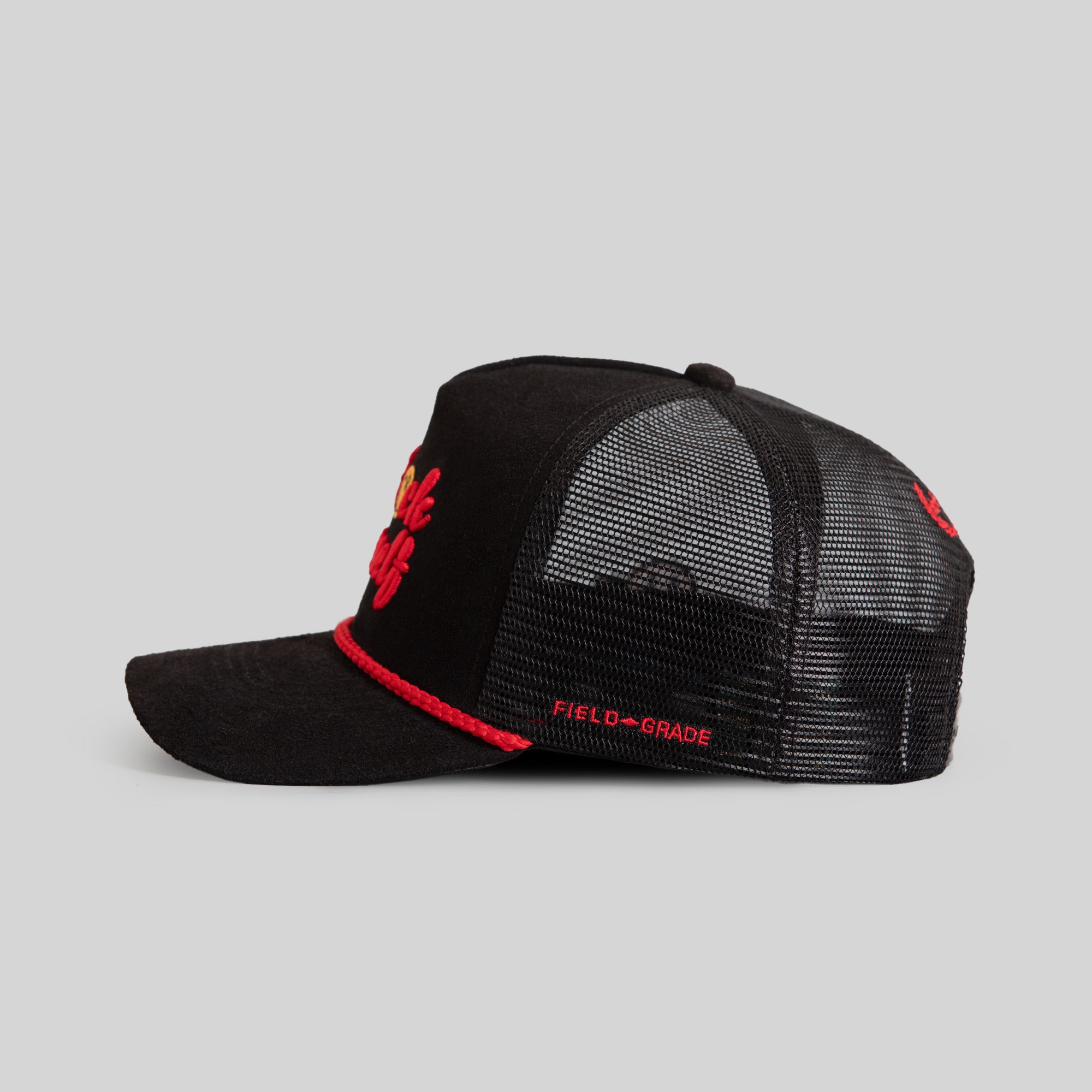 GO F*CK YOURSELF BLACK SUEDE MESH TRUCKER
