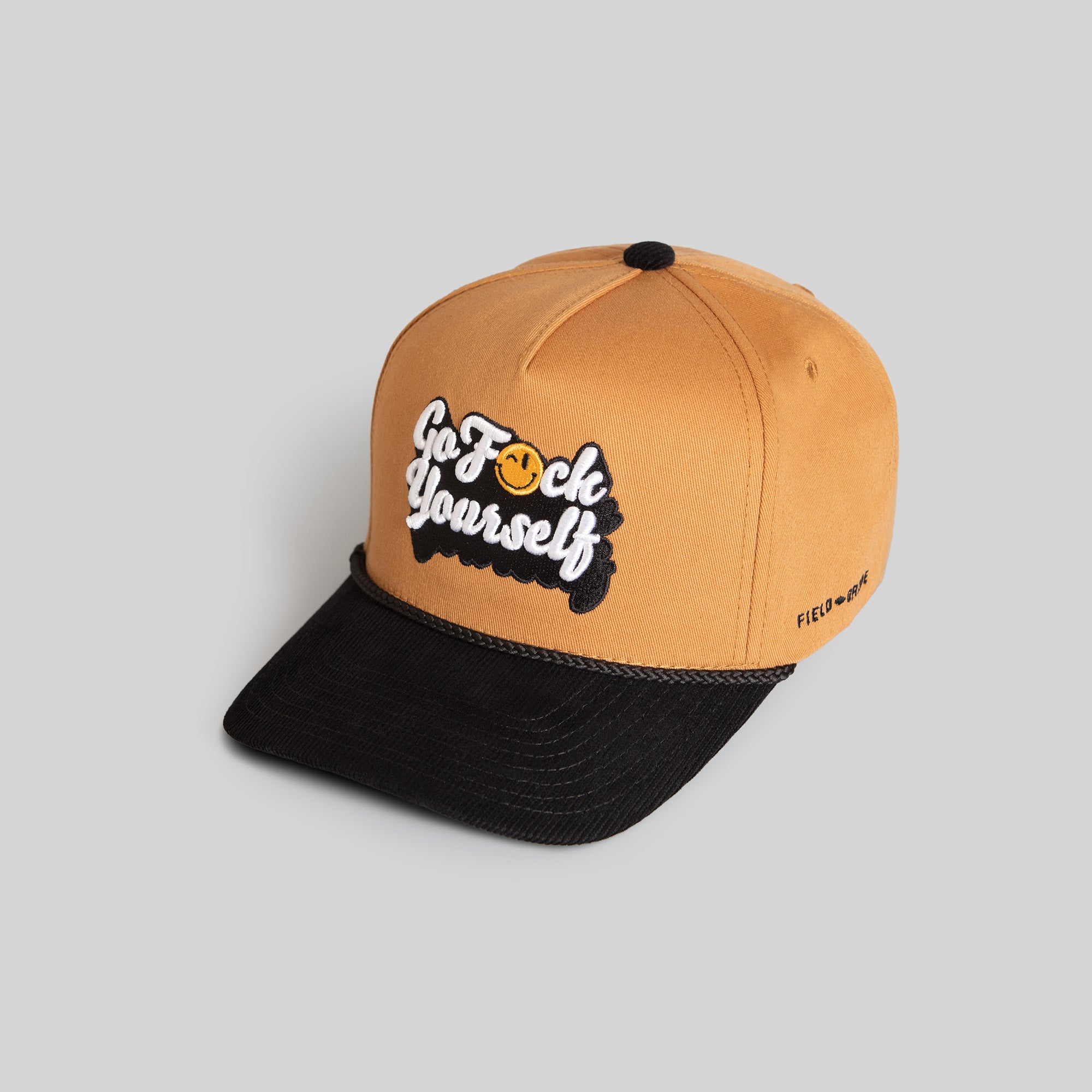 GO F*CK YOURSELF WHEAT BLACK TWILL CORDUROY TRUCKER