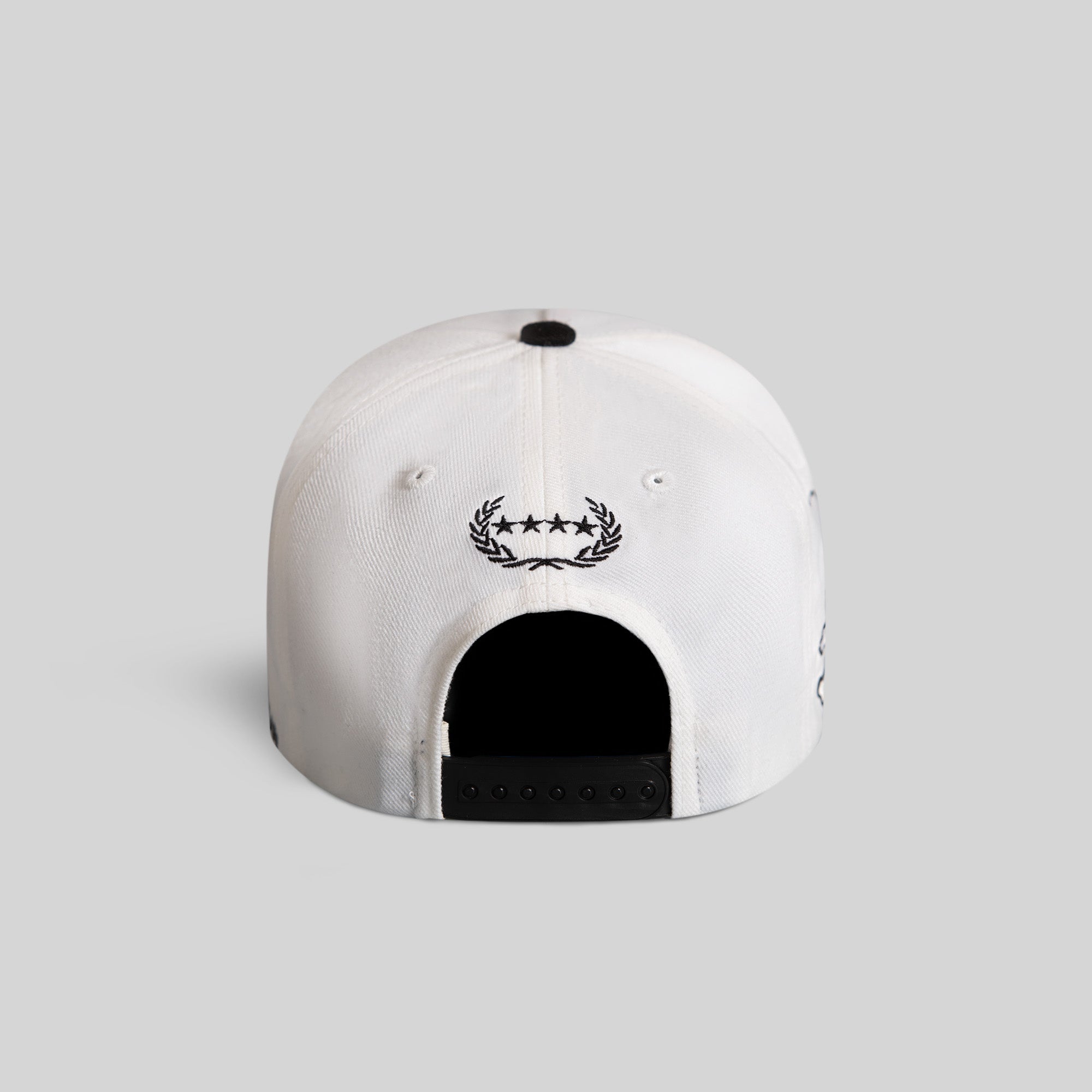 GOOD LUCK DON'T DIE OFF WHITE BLACK WOOL TRUCKER