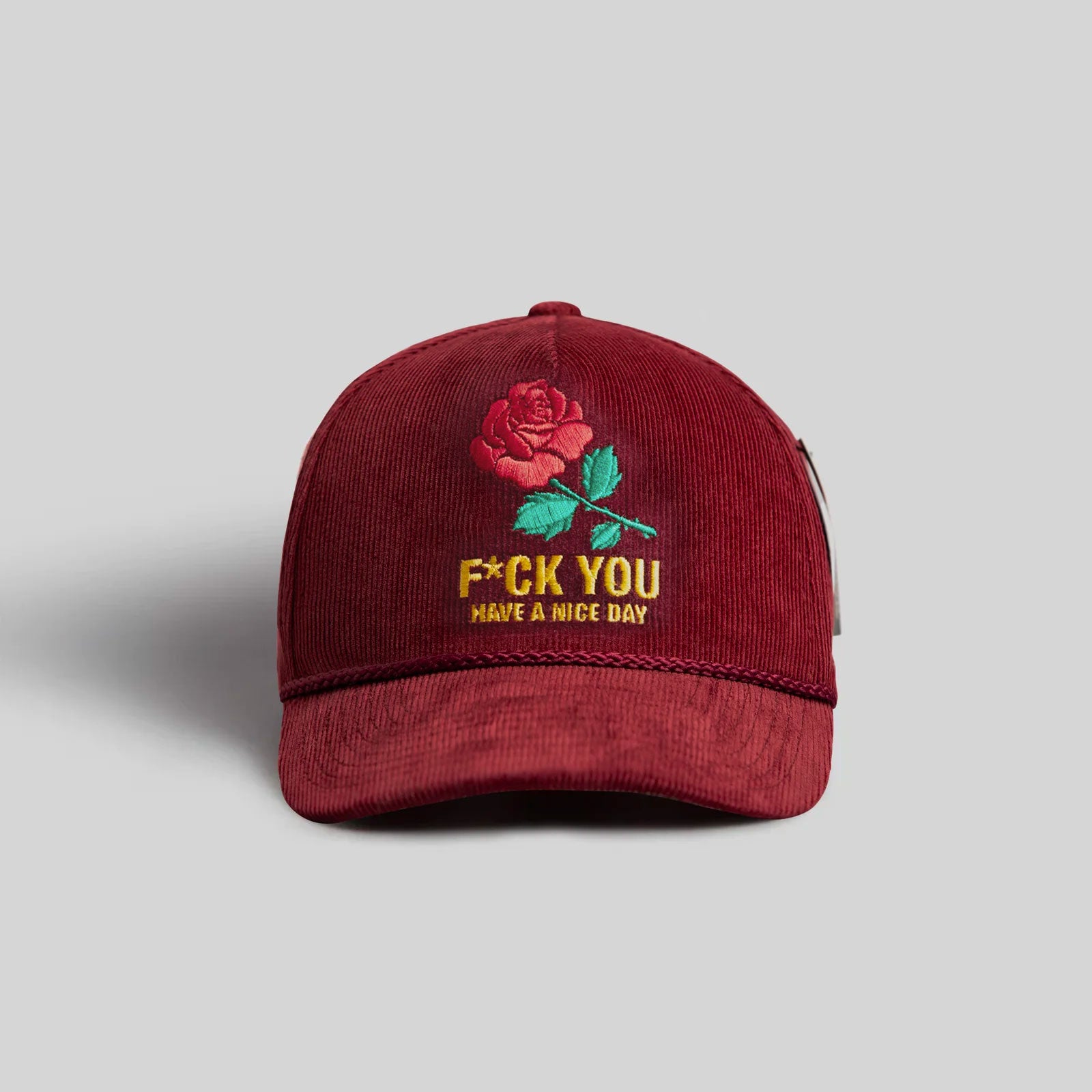 HAVE A NICE DAY BORDEAUX CORDUROY TRUCKER HAT