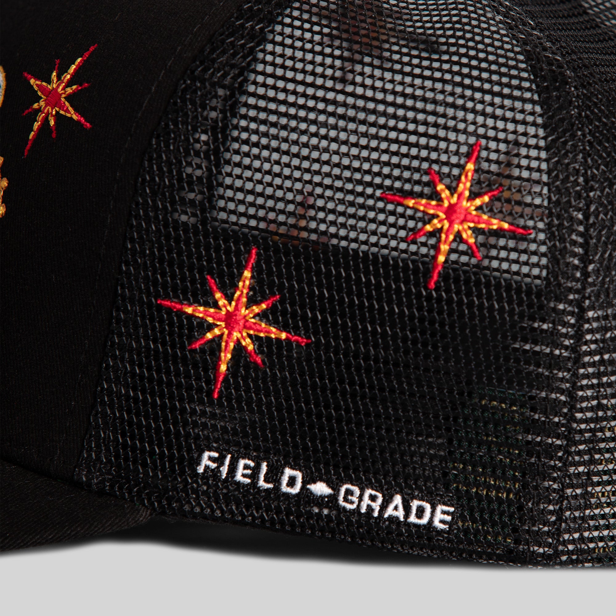 HIGH ROLLERS BLACK TWILL MESH TRUCKER