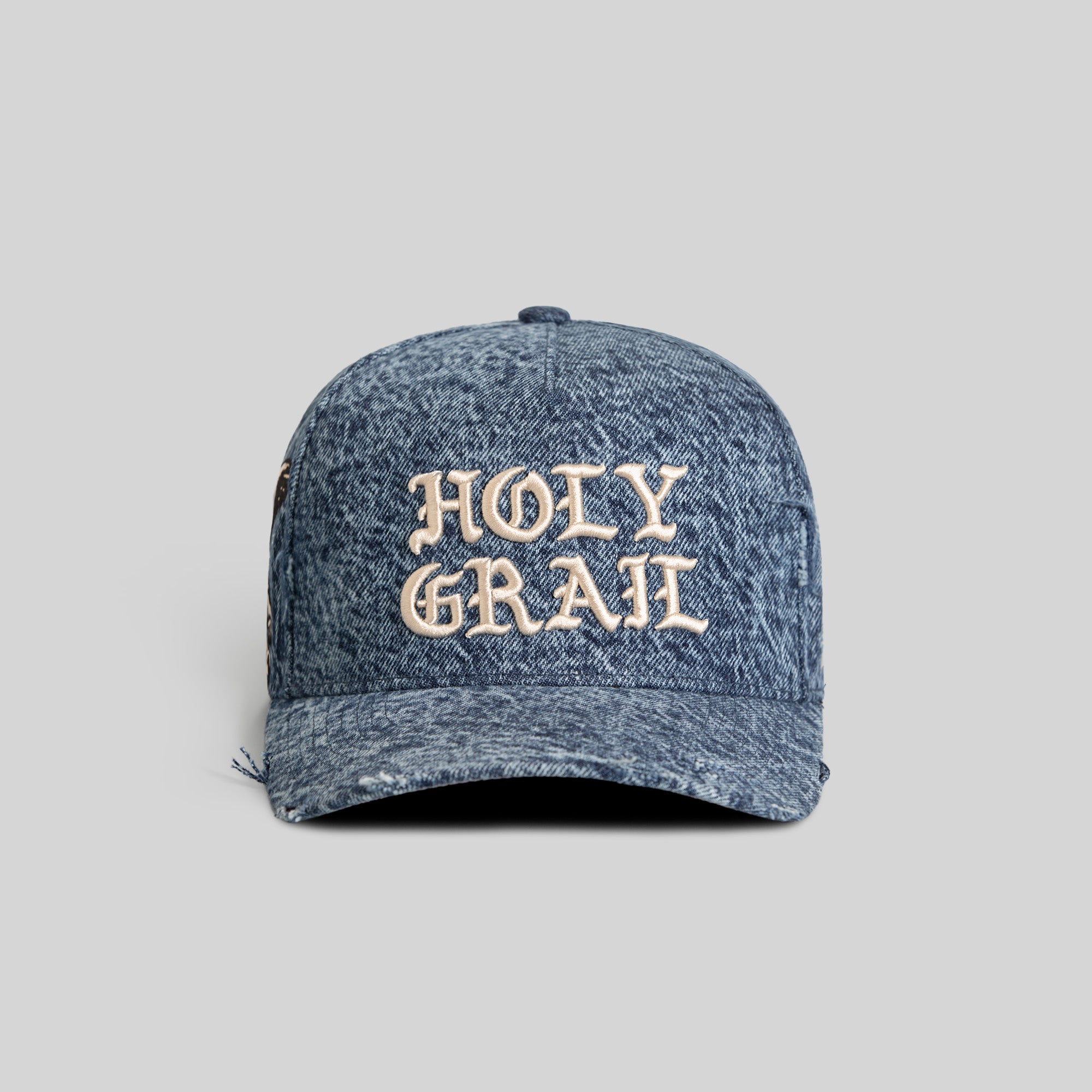 HOLY GRAIL BLUE DISTRESSED DENIM TRUCKER