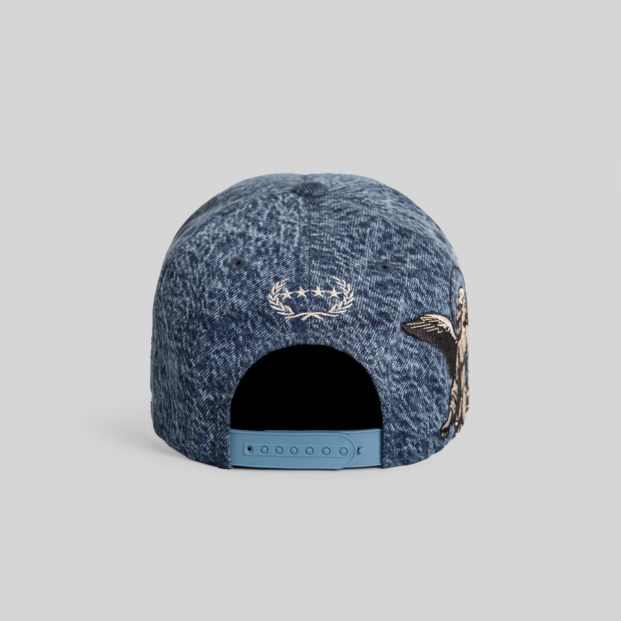 HOLY GRAIL BLUE DISTRESSED DENIM TRUCKER