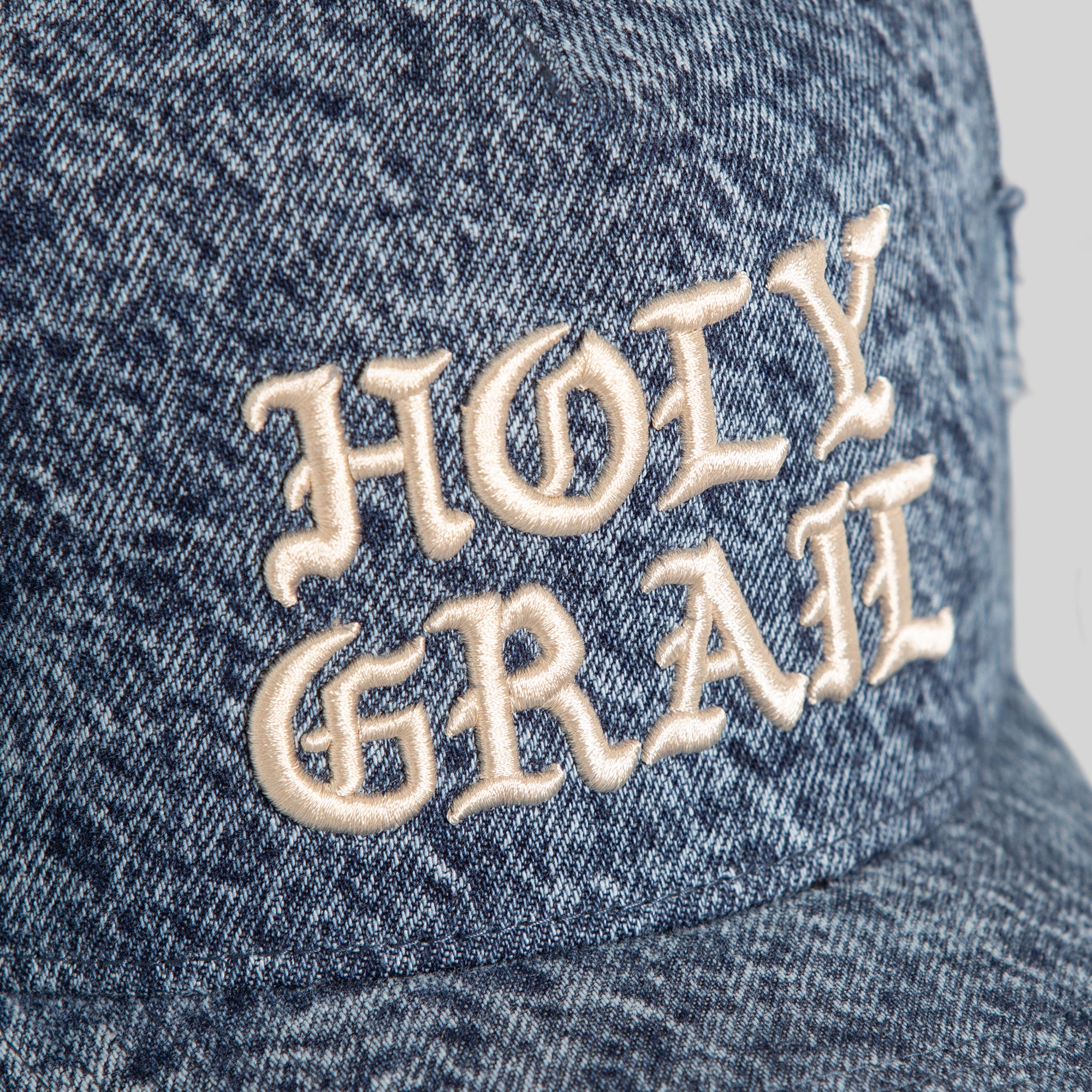 HOLY GRAIL BLUE DISTRESSED DENIM TRUCKER