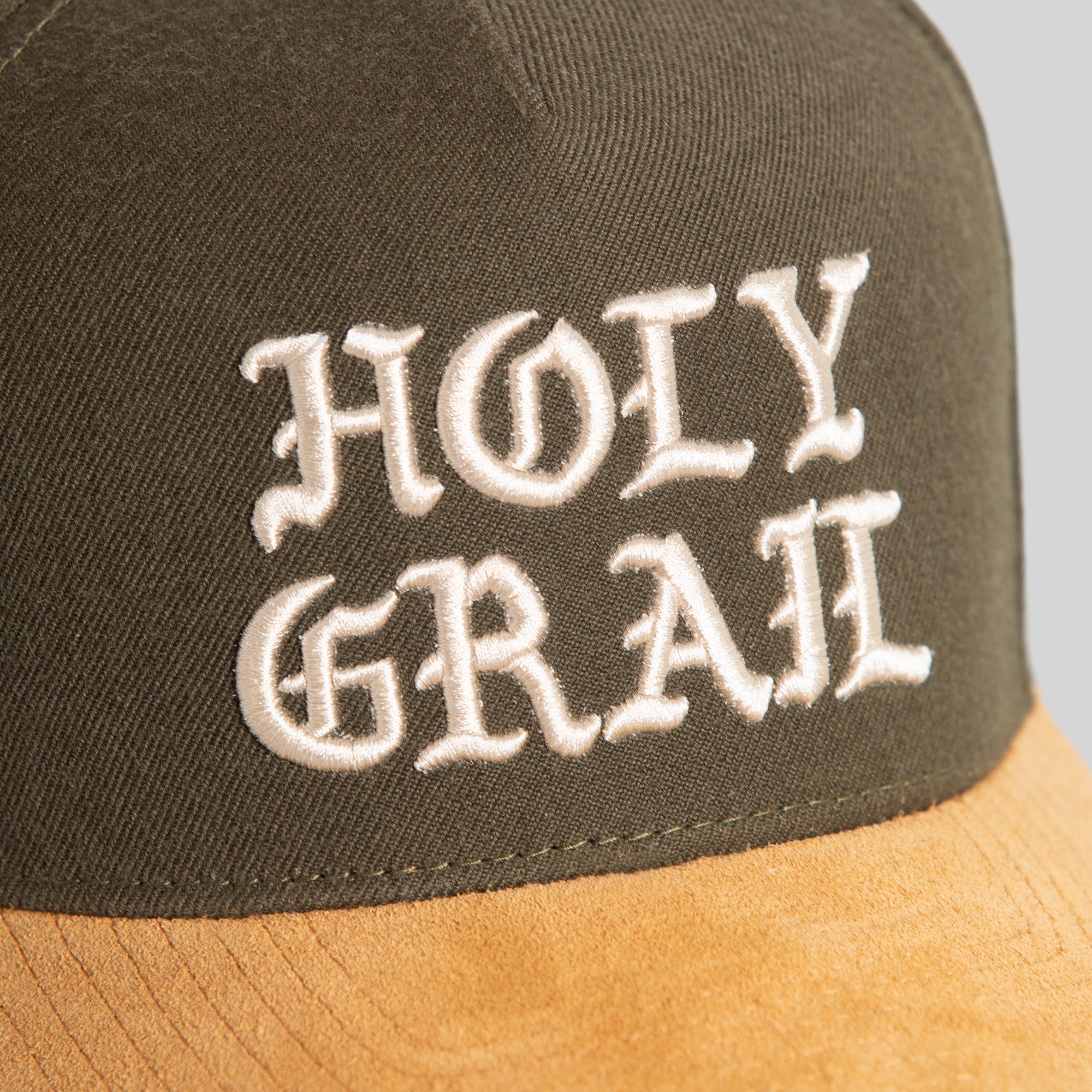 HOLY GRAIL OLIVE WHEAT WOOL SUEDE TRUCKER