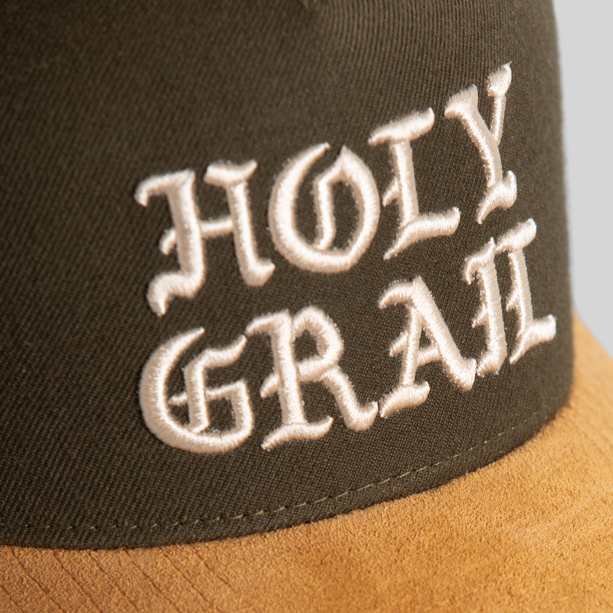 HOLY GRAIL OLIVE WHEAT WOOL SUEDE TRUCKER