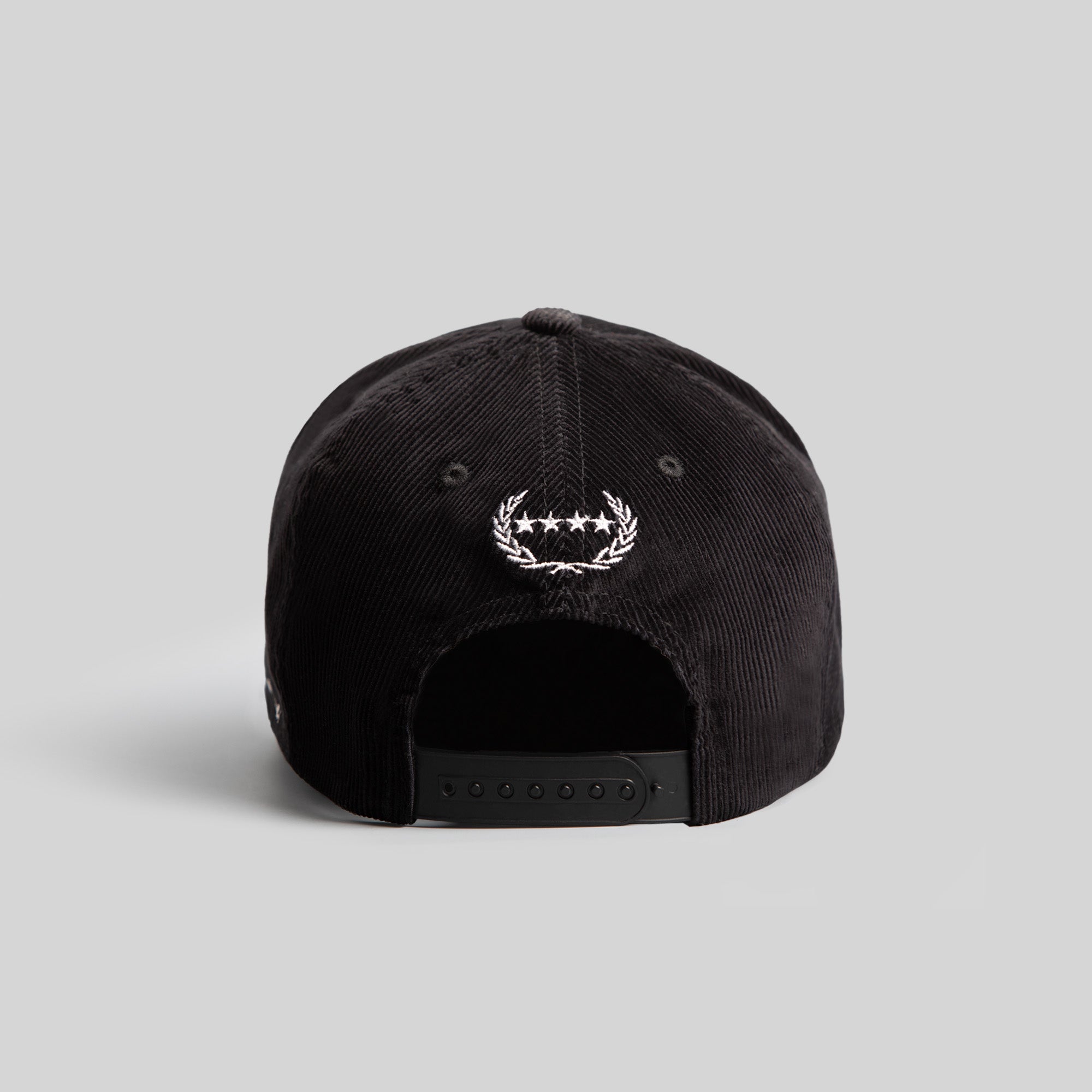 ALL HUSTLE NO LUCK BLACK CORDUROY TRUCKER HAT