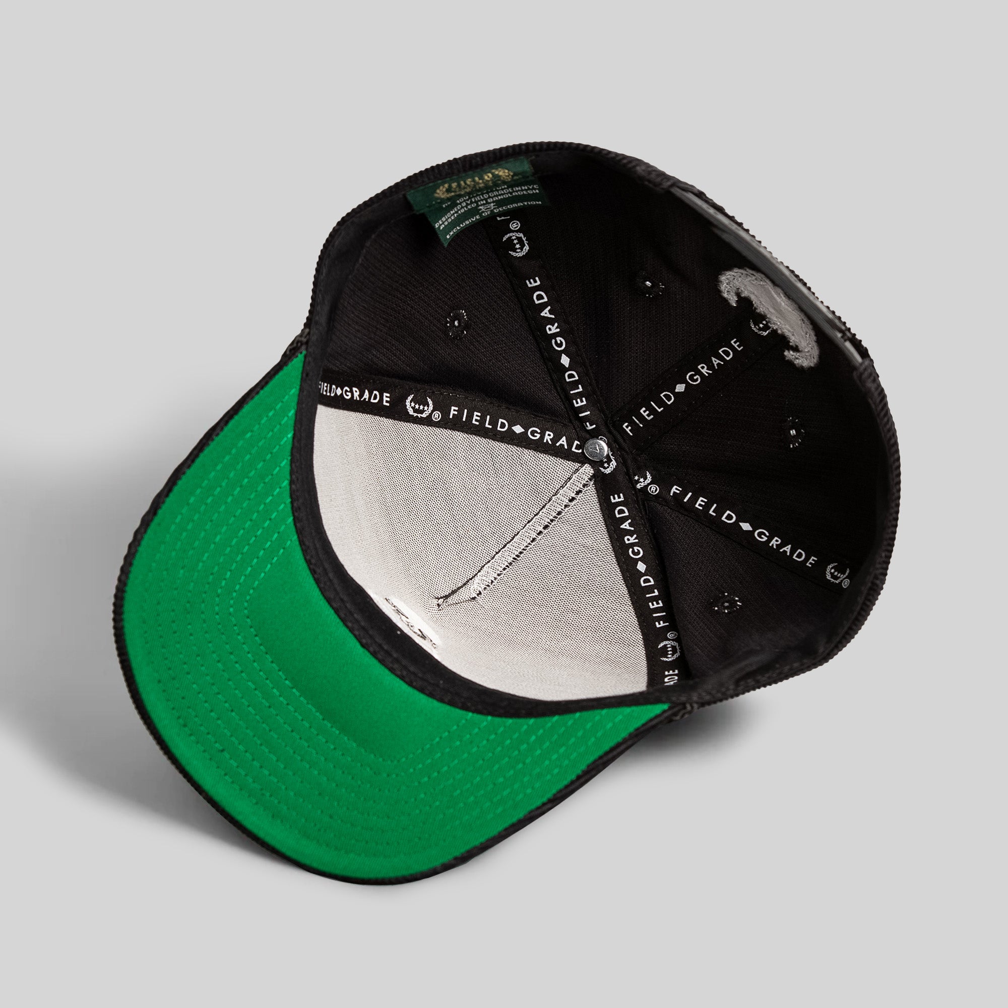 ALL HUSTLE NO LUCK BLACK CORDUROY TRUCKER HAT