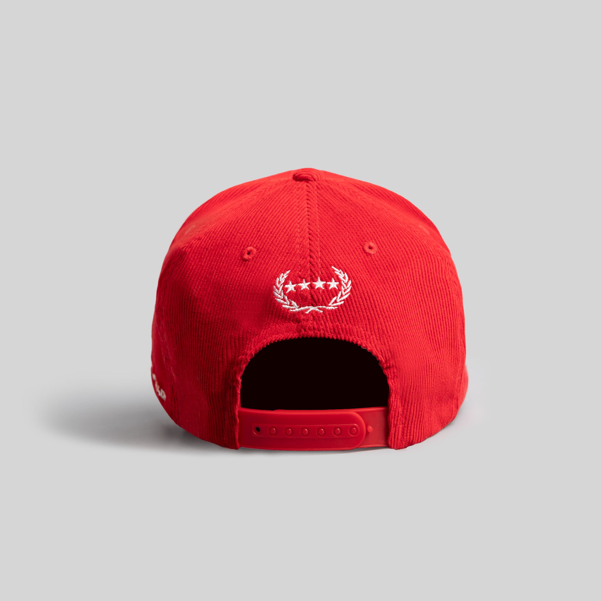 ALL HUSTLE NO LUCK RED CORDUROY TRUCKER HAT