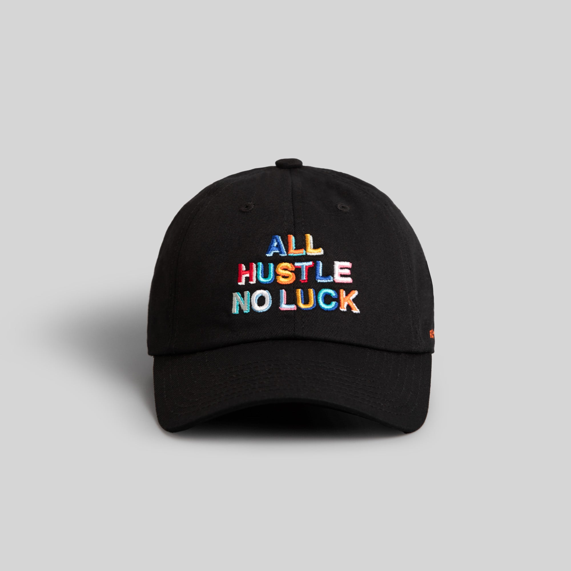 ALL HUSTLE NO LUCK BLACK RELAXED FIT HAT