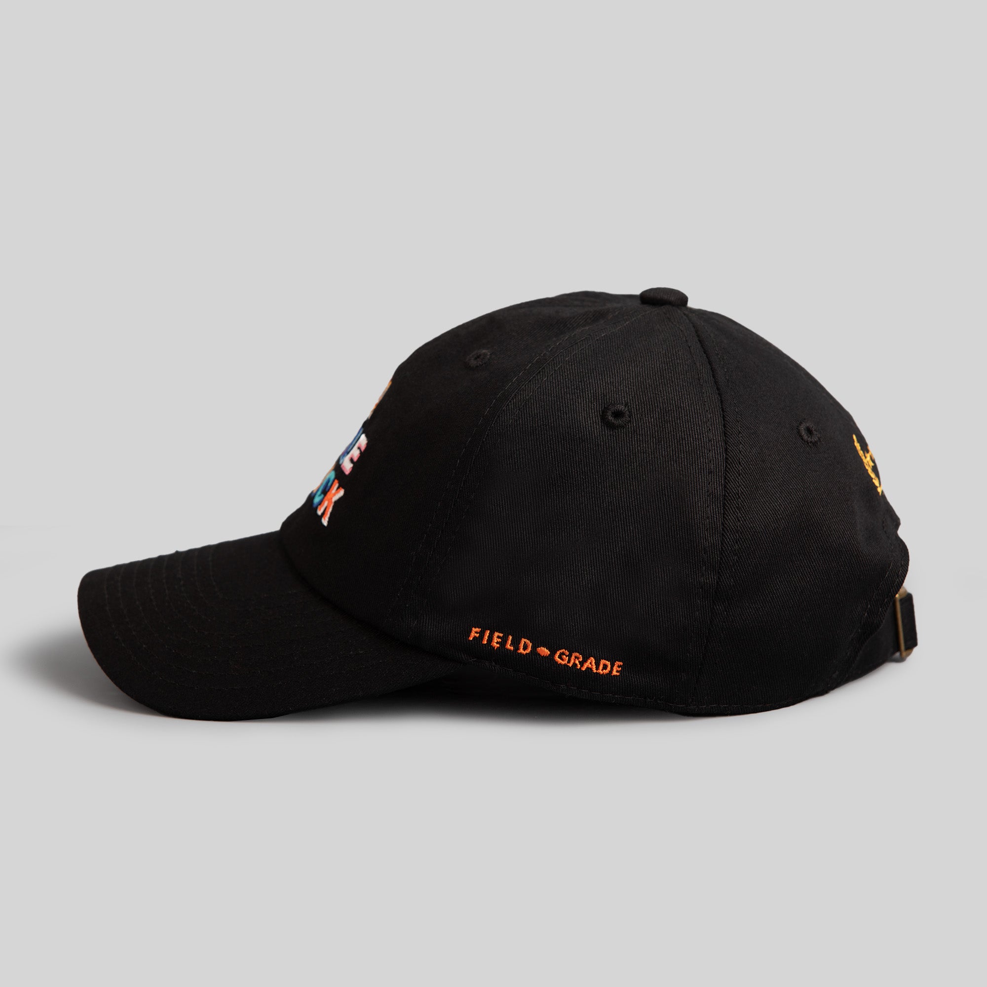 ALL HUSTLE NO LUCK BLACK RELAXED FIT HAT