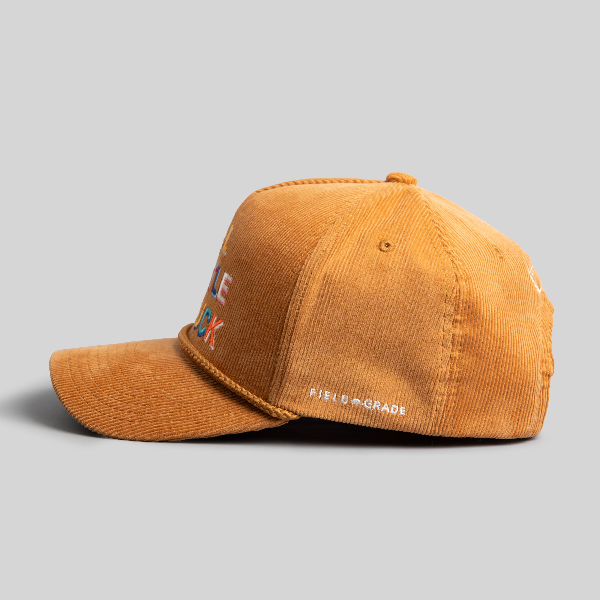 ALL HUSTLE NO LUCK WHEAT CORDUROY TRUCKER HAT