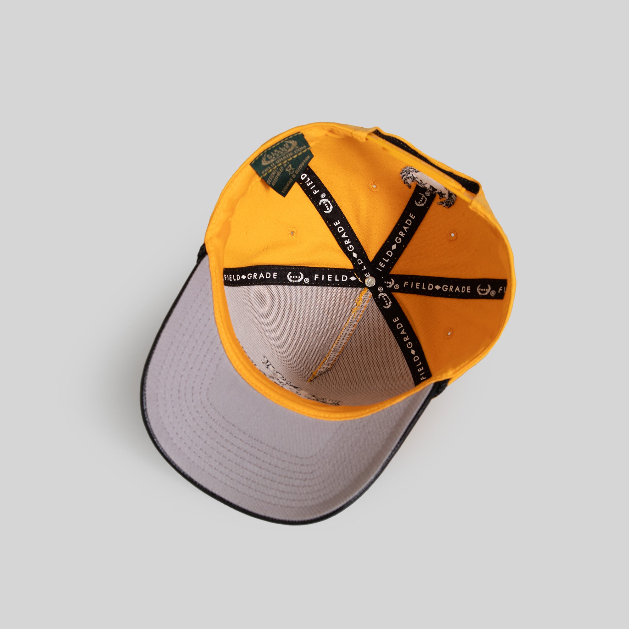 I'M NOT FOR EVERYBODY YELLOW GOLD BLACK TWILL LEATHER TRUCKER