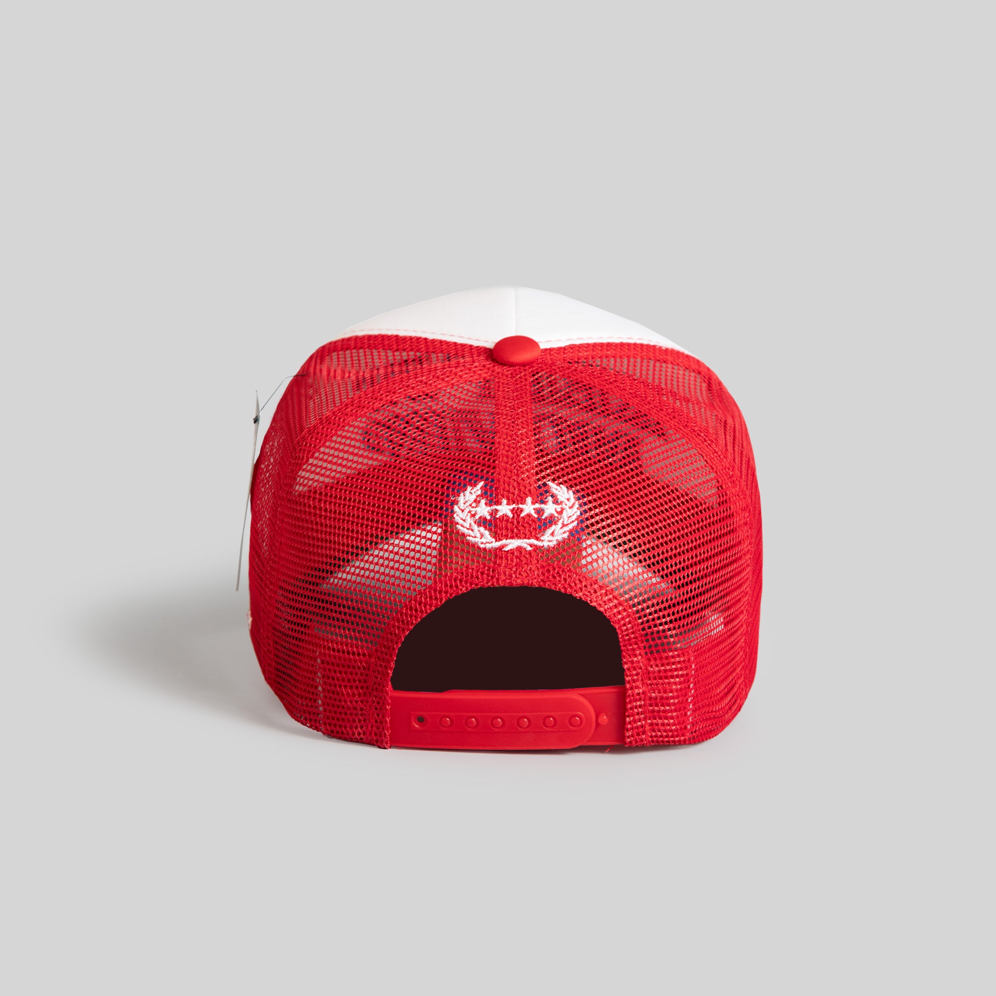 KEEP IT MOVIN' WHITE RED TRUCKER HAT