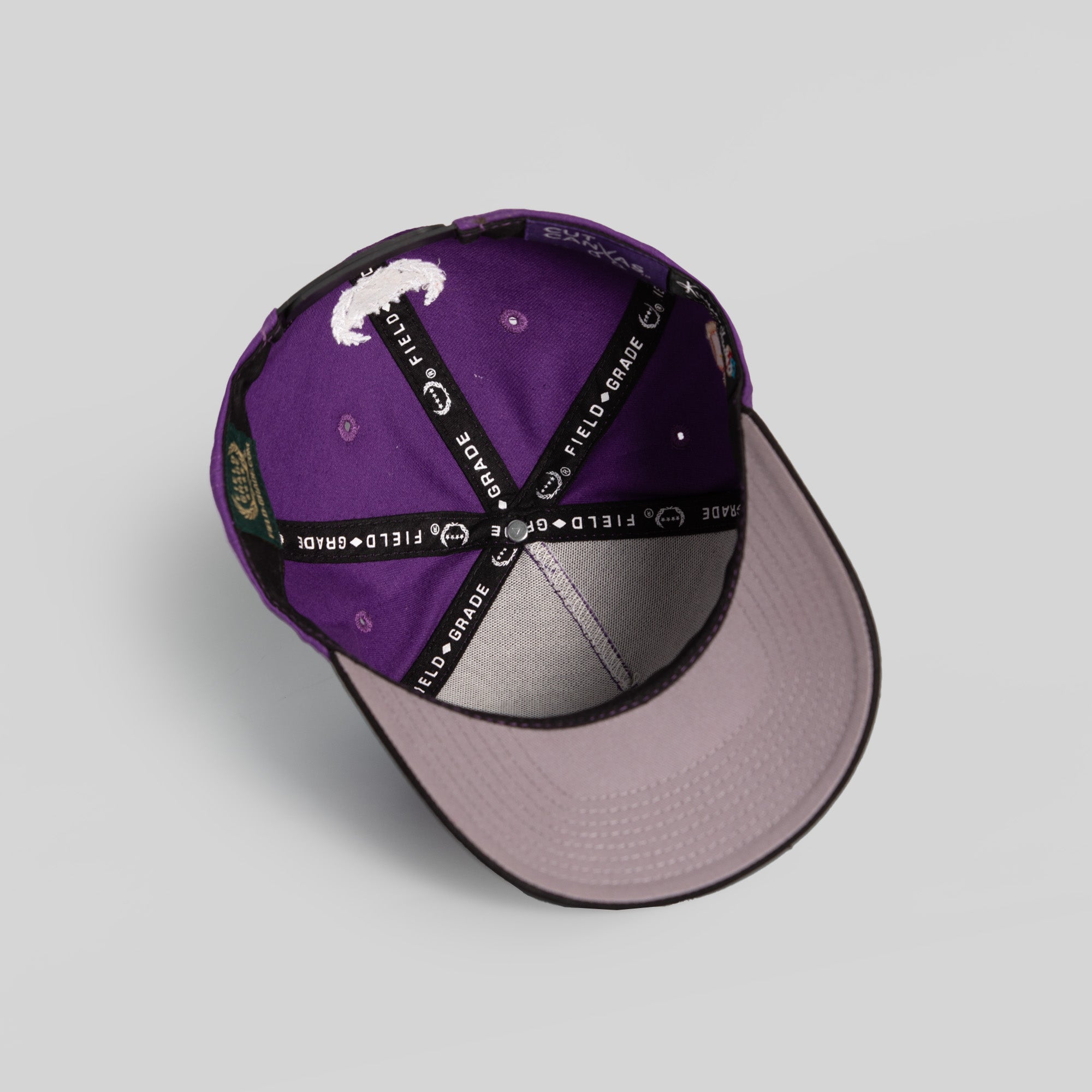 FIELD GRADE X KURVE STUDIO NY IS HEALING PURPLE BLACK TWILL TRUCKER