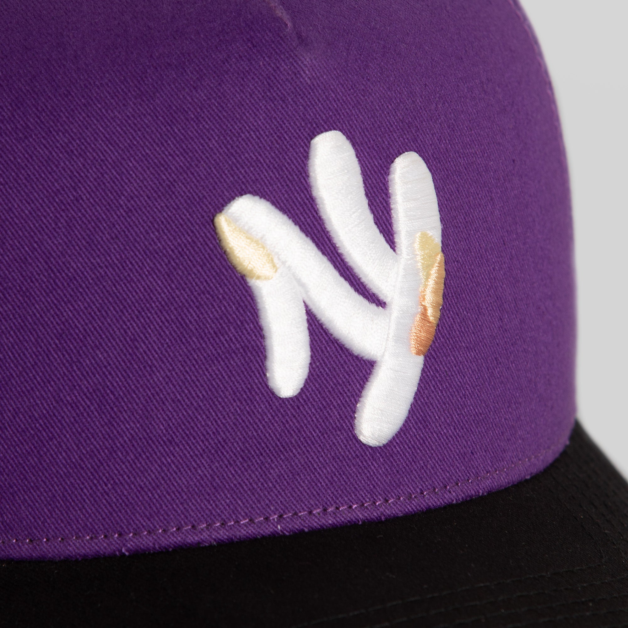 FIELD GRADE X KURVE STUDIO NY IS HEALING PURPLE BLACK TWILL TRUCKER