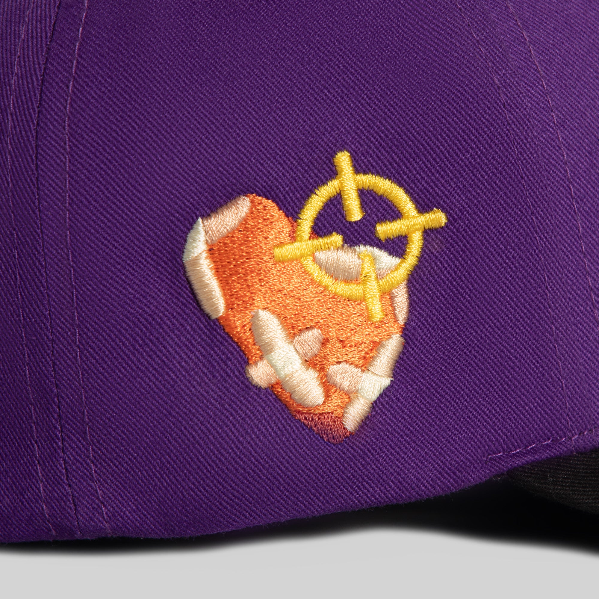 FIELD GRADE X KURVE STUDIO NY IS HEALING PURPLE BLACK TWILL TRUCKER