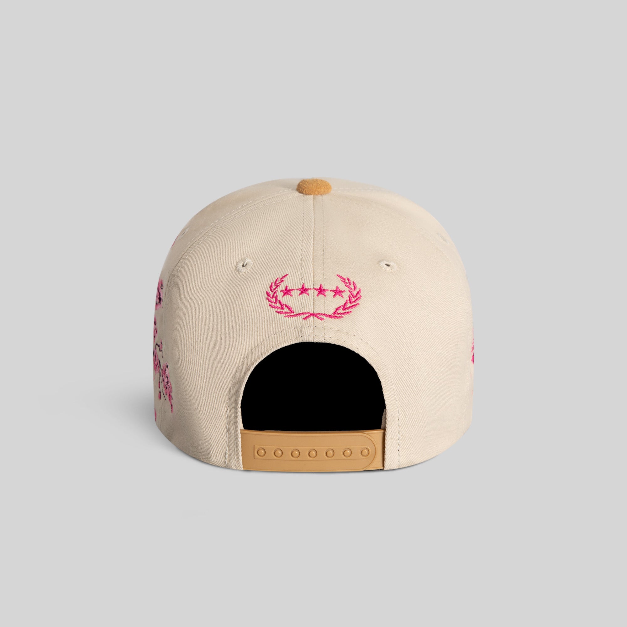 FIELD GRADE X KURVE STUDIO NY IS HEALING CHERRY BLOSSOM TWILL SUEDE TRUCKER