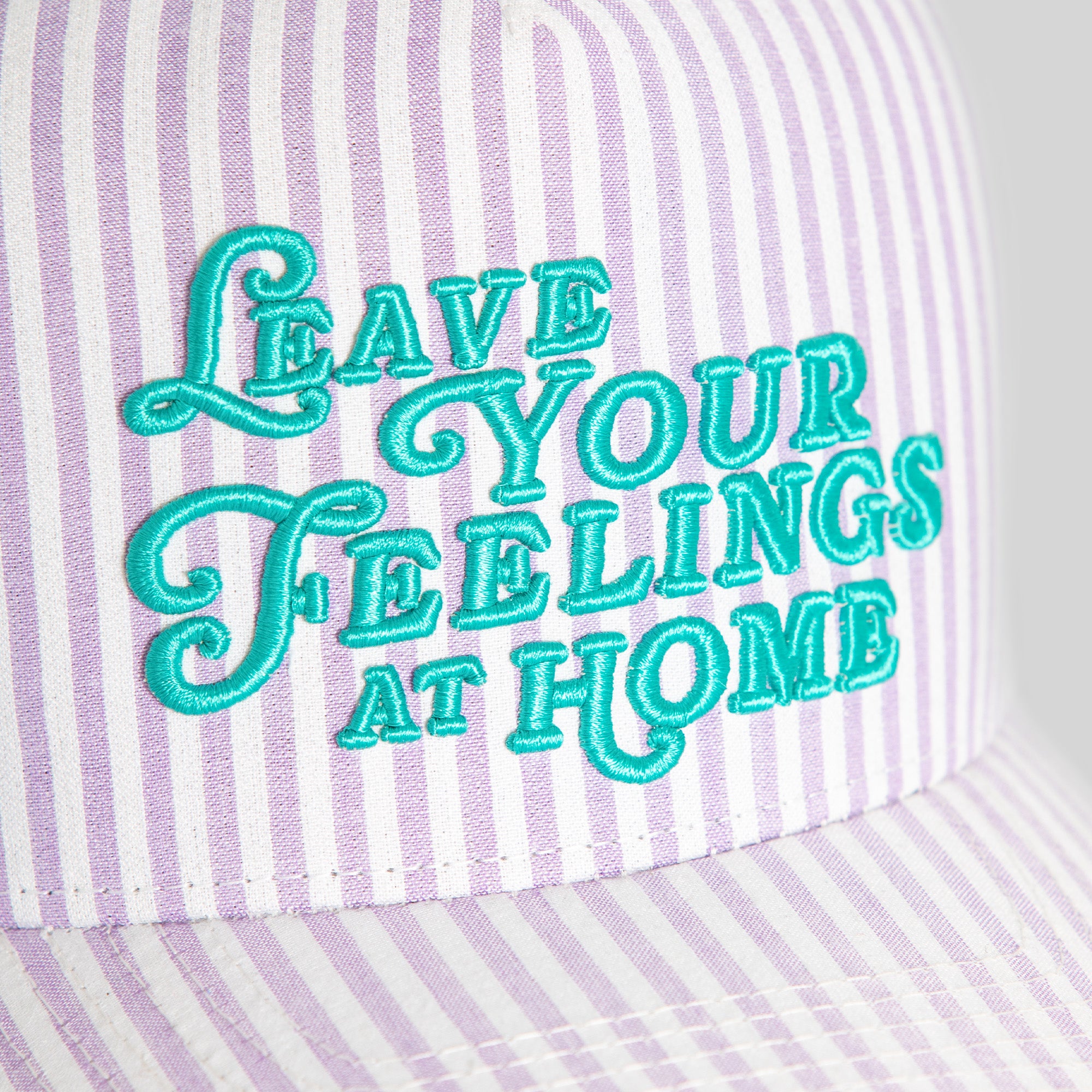 LEAVE YOUR FEELINGS SEERSUCKER TRUCKER