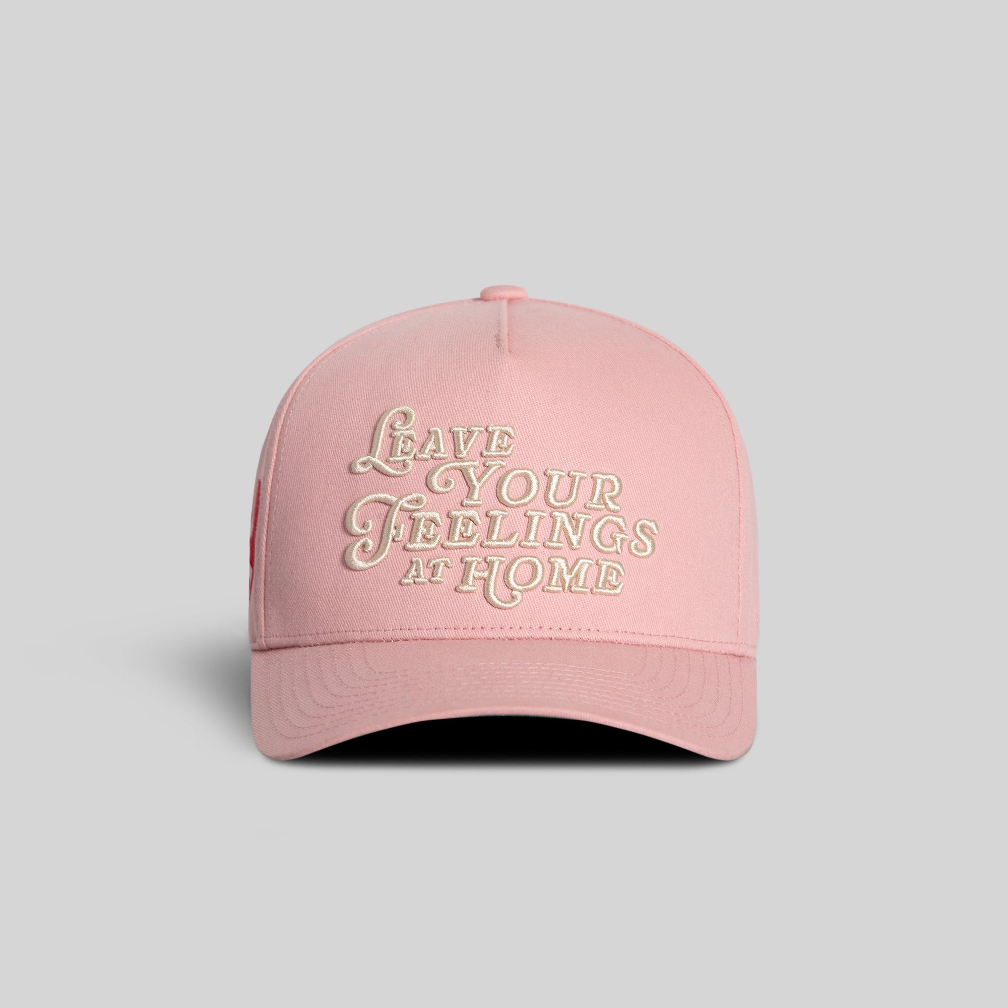 LEAVE YOUR FEELINGS ROSE WOOL TRUCKER