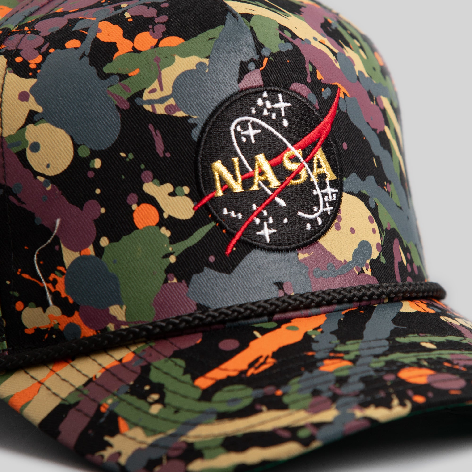 SKYLAB NASA 50TH ANNIVERSARY OLIVE SPLATTER TRUCKER HAT
