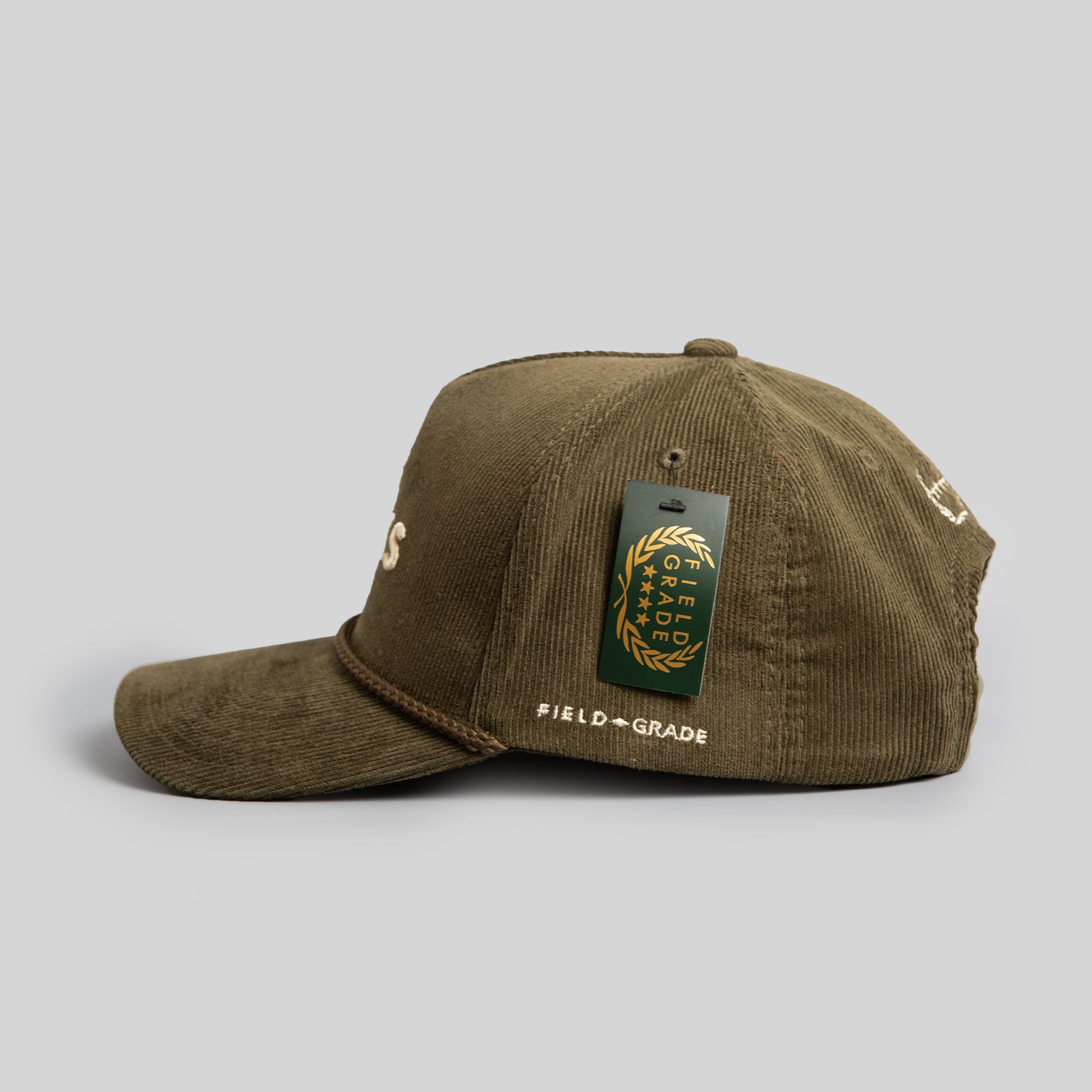 NO F*CKS GIVEN OLIVE CORDUROY TRUCKER HAT