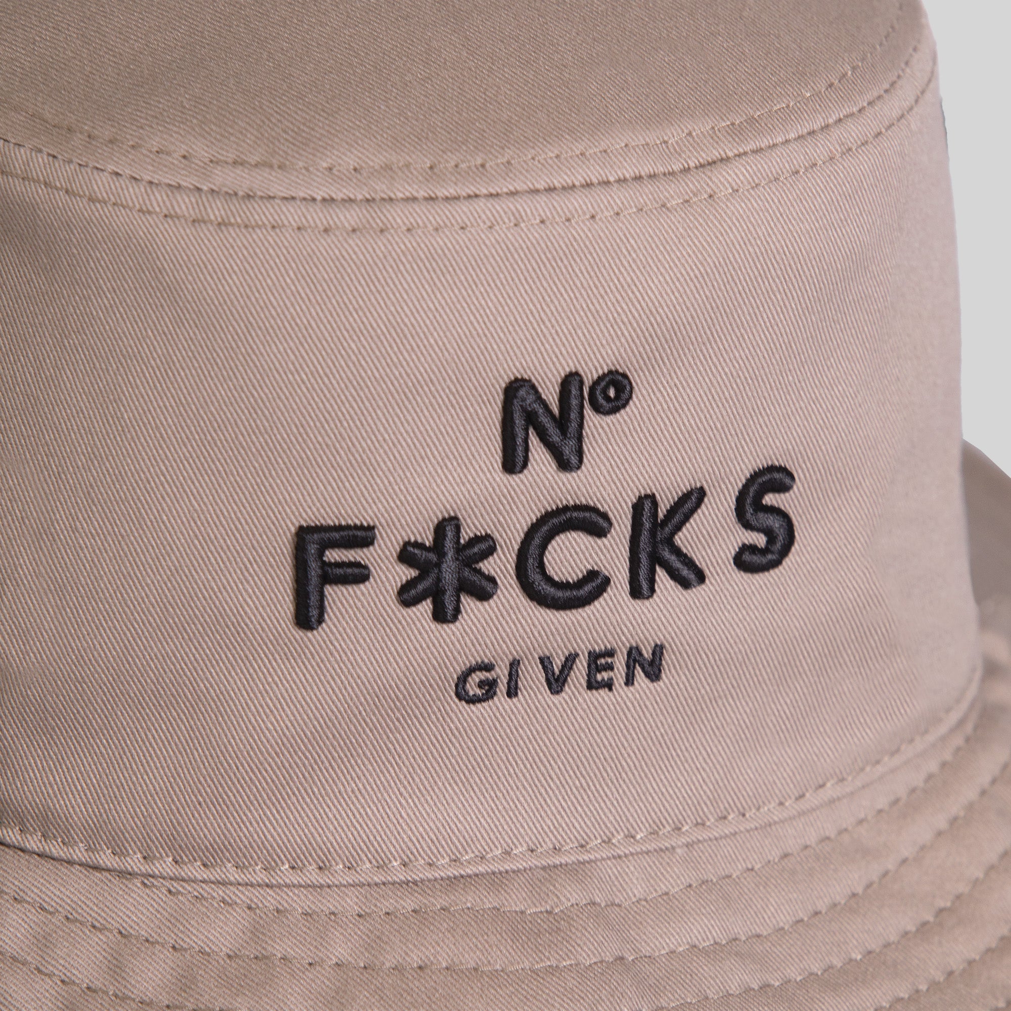 NO F*CKS GIVEN BRITISH KHAKI BUCKET HAT