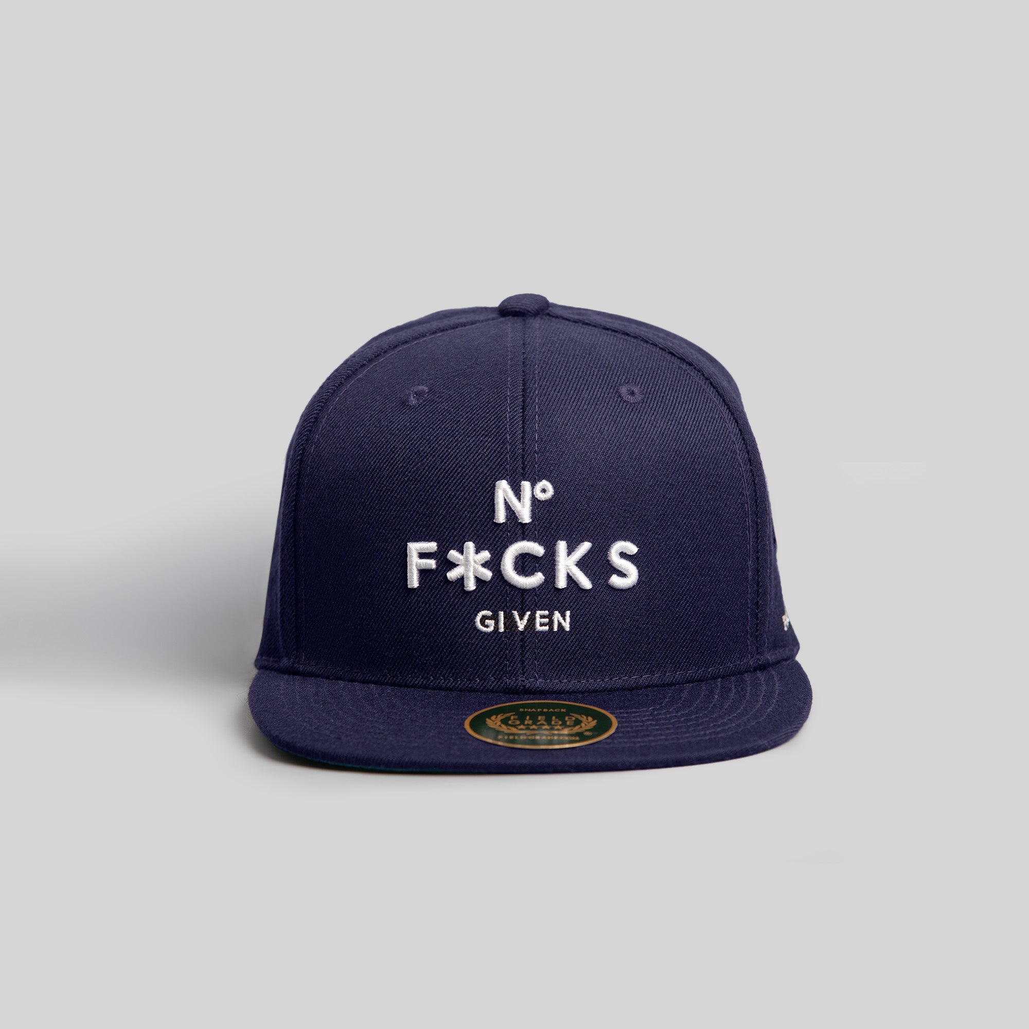 NO F*CKS GIVEN DEEP NAVY SNAPBACK HAT