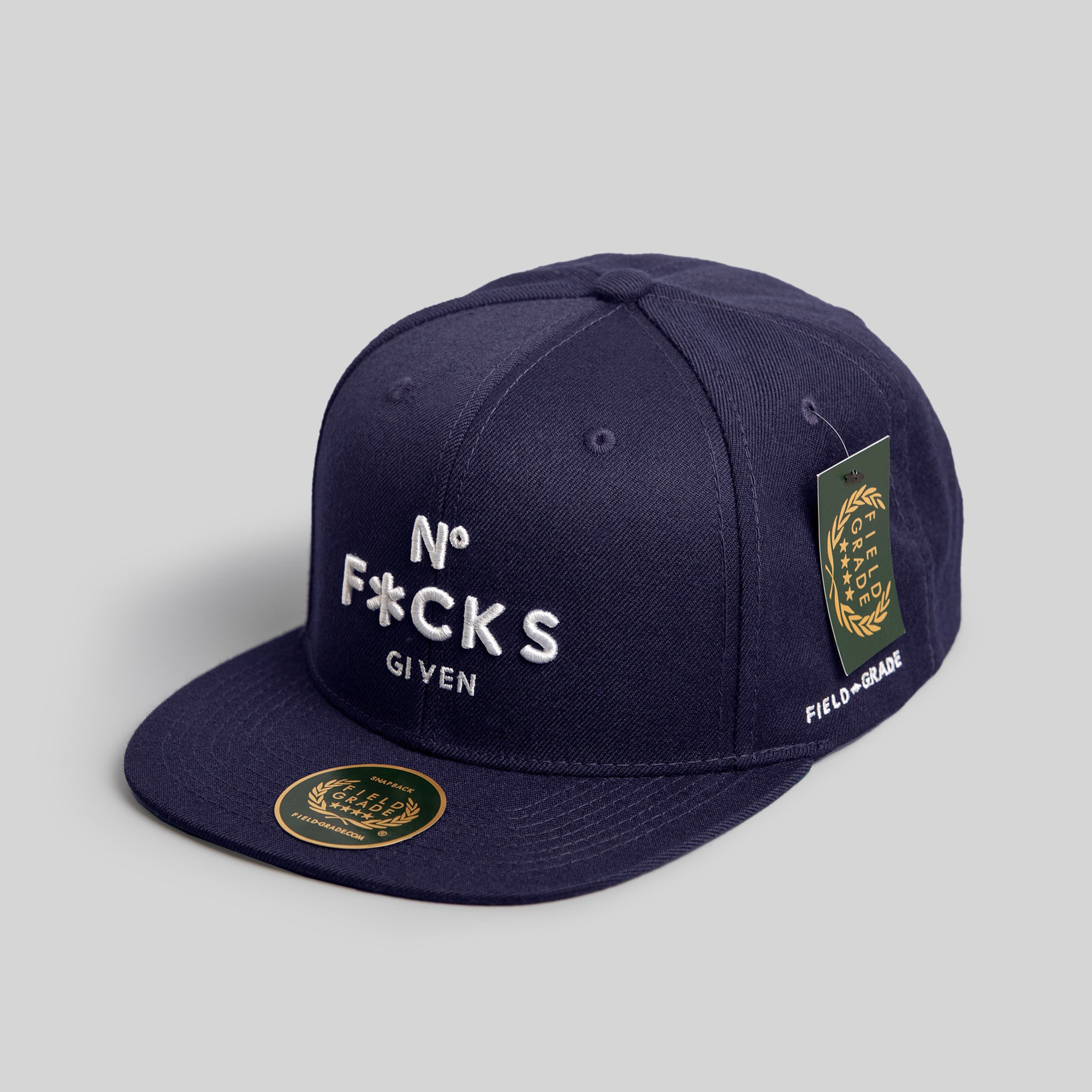 NO F*CKS GIVEN DEEP NAVY SNAPBACK HAT
