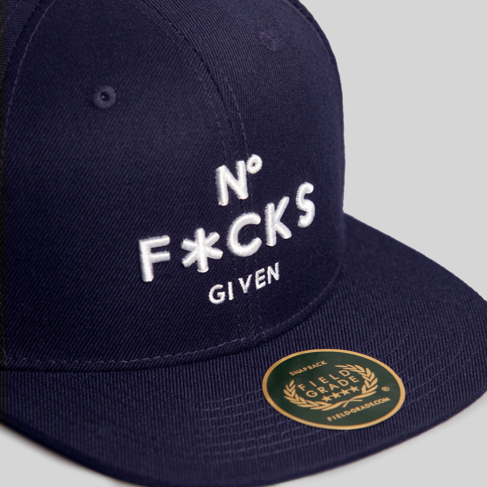 NO F*CKS GIVEN DEEP NAVY SNAPBACK HAT