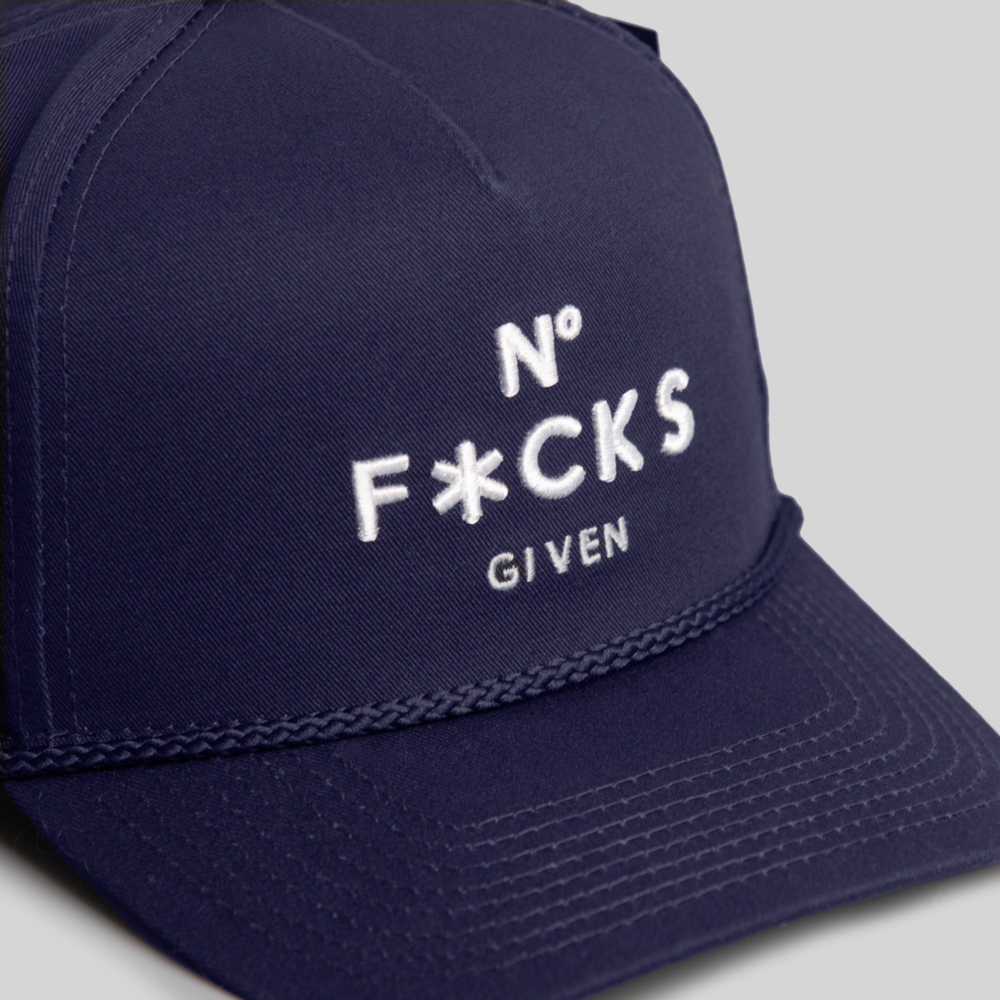 NO F*CKS GIVEN DEEP NAVY TRUCKER HAT