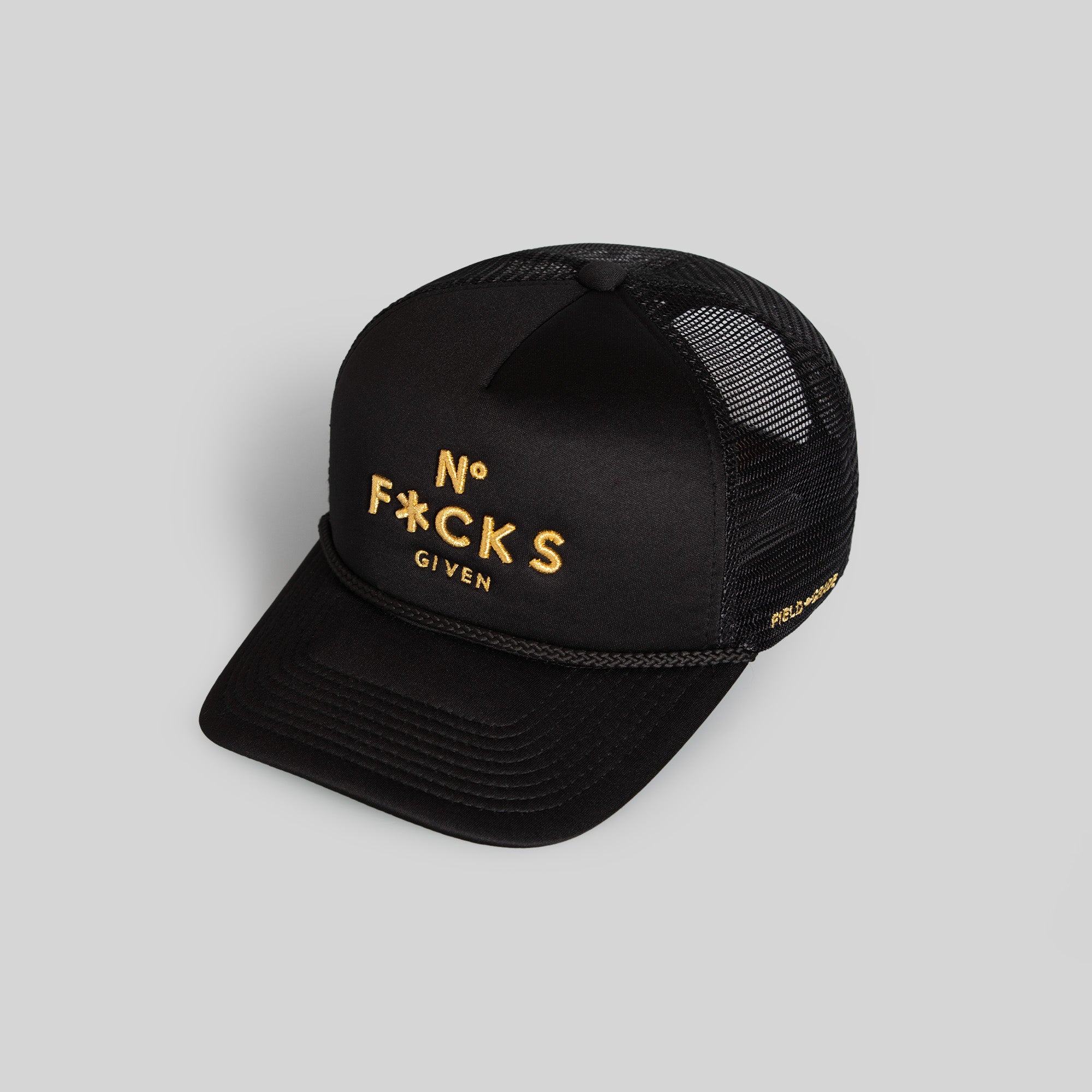 NO F*CKS GIVEN BLACK GOLD FOAM TRUCKER HAT