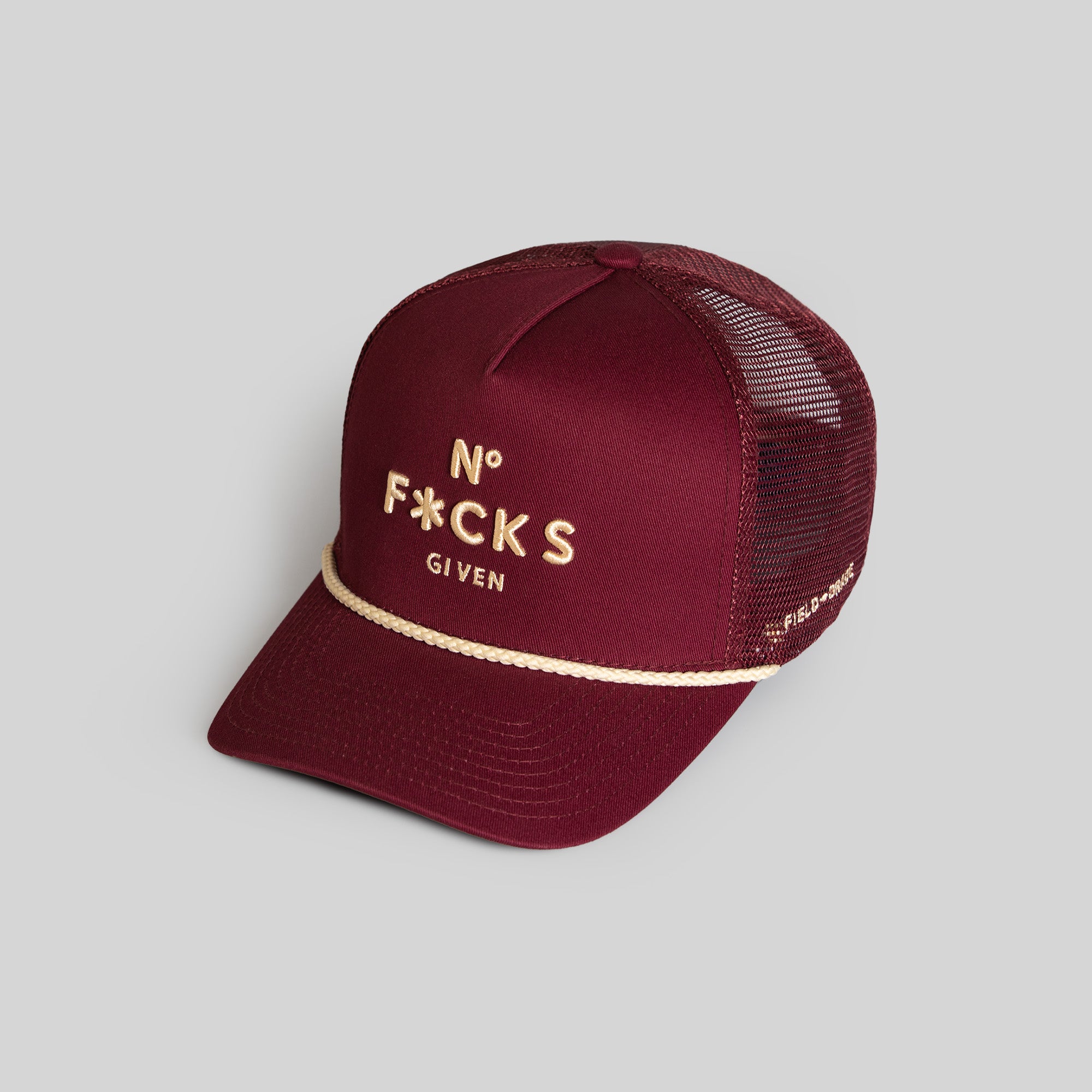 NO F*CKS GIVEN BORDEAUX TWILL MESH TRUCKER
