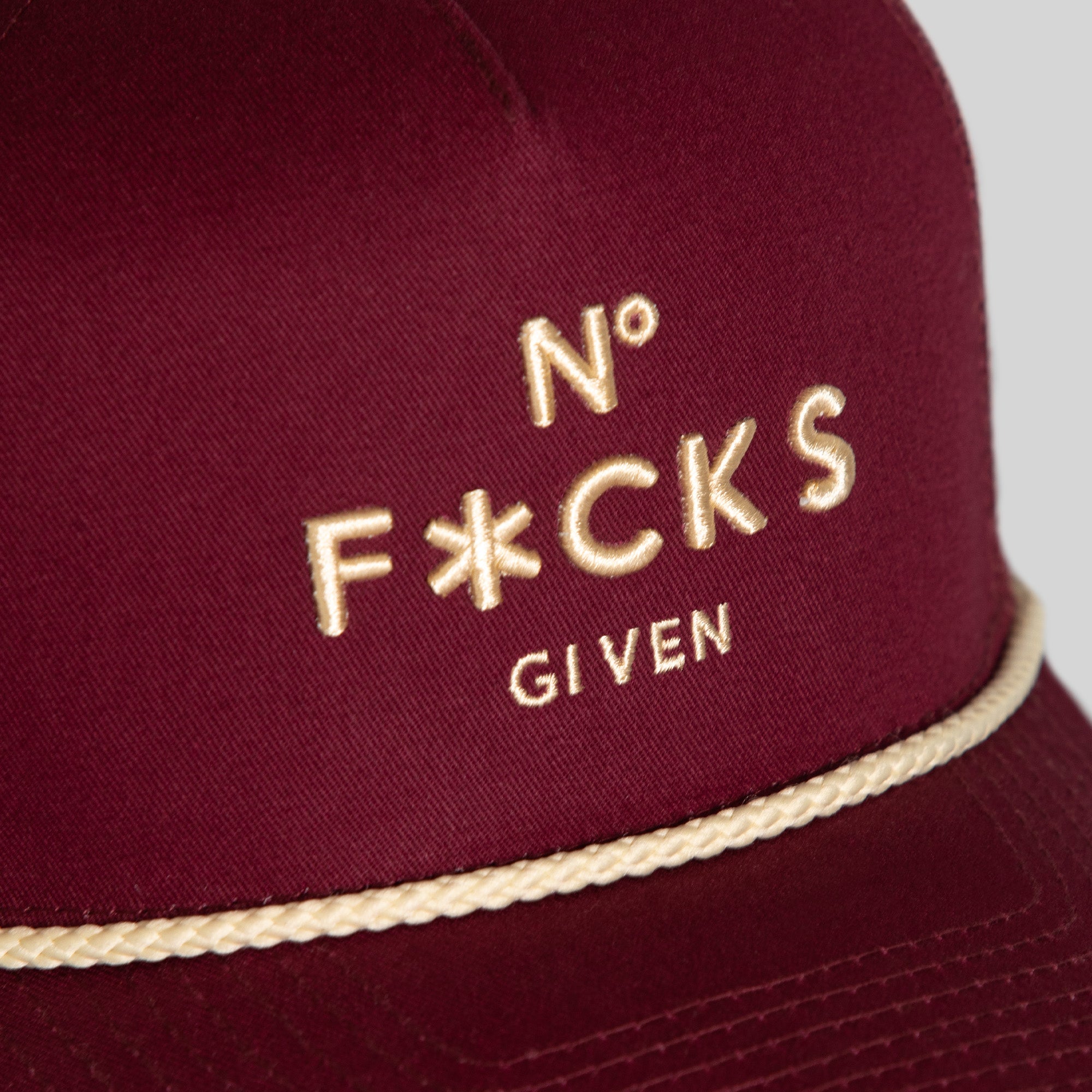 NO F*CKS GIVEN BORDEAUX TWILL MESH TRUCKER