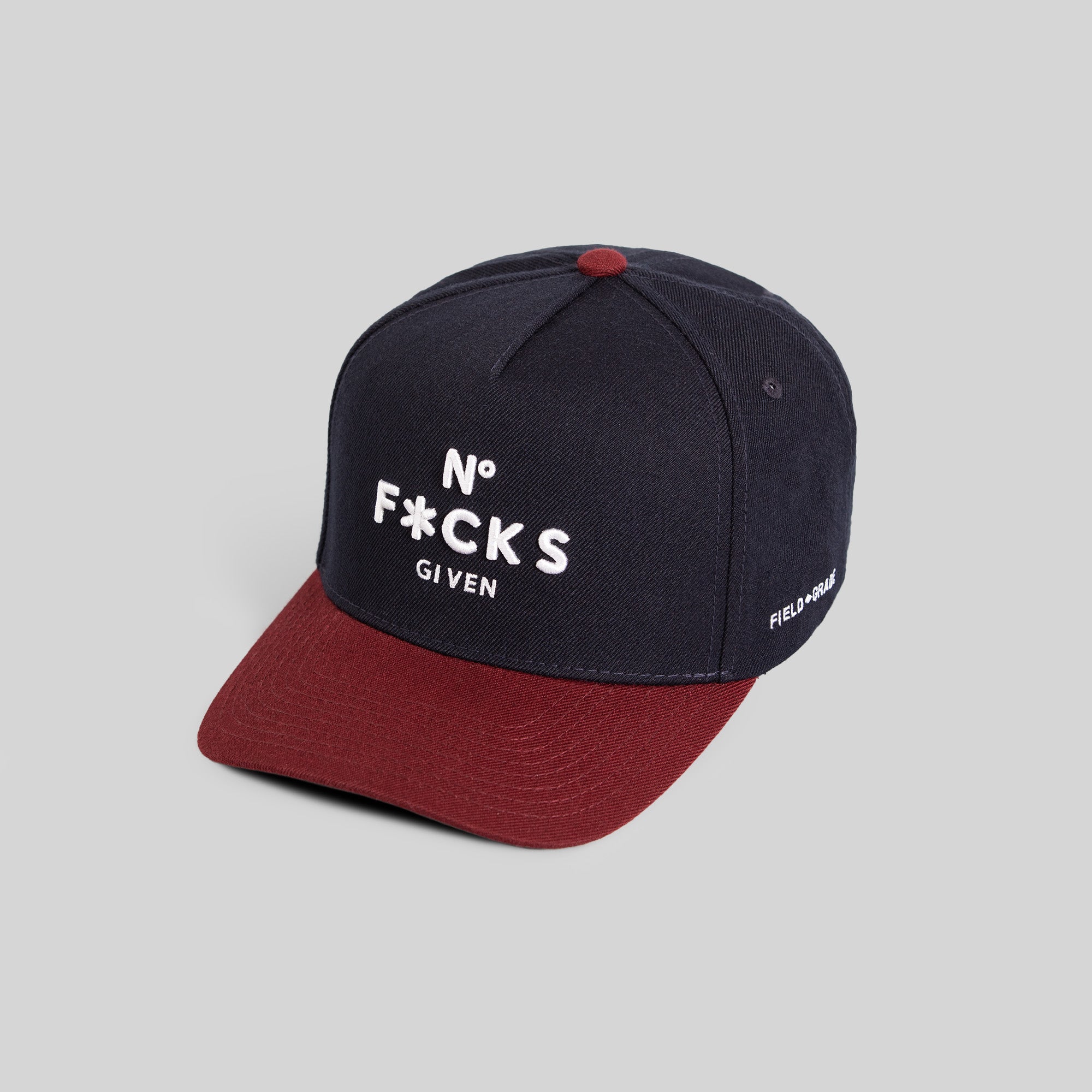 NO F*CKS GIVEN DEEP NAVY BORDEAUX TRUCKER HAT