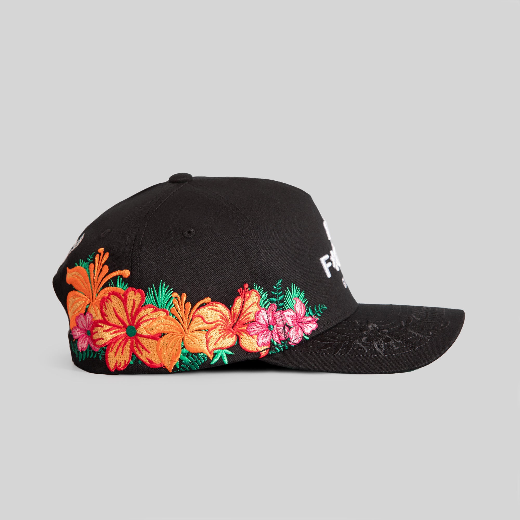 NO F*CKS GIVEN FLORAL BLACK TWILL TRUCKER