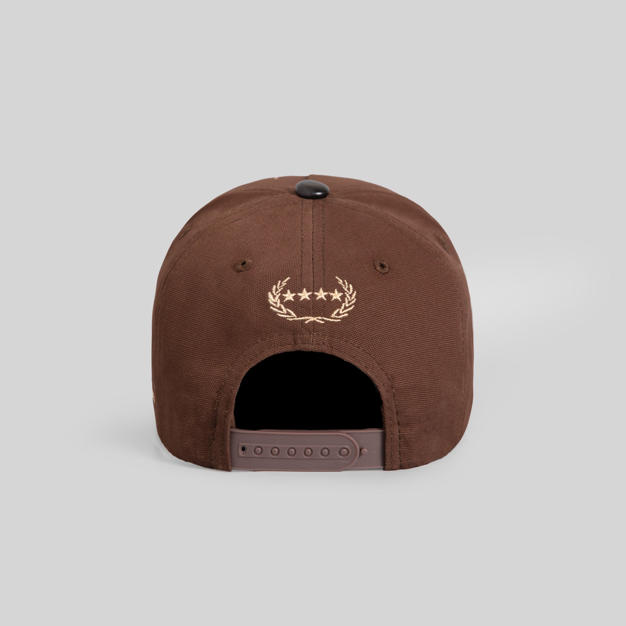 NO F*CKS GIVEN MOCHA BLACK DUCK CANVAS LEATHER TRUCKER HAT