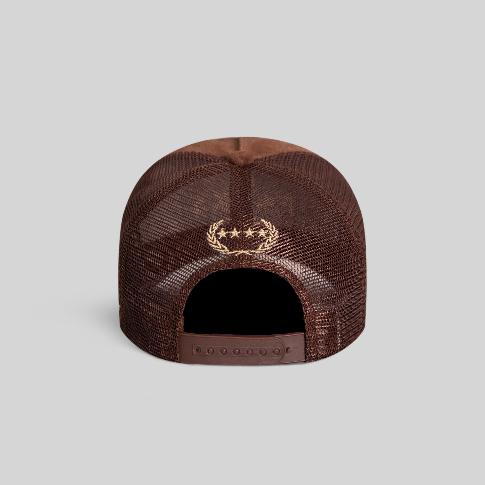 NO F*CKS GIVEN MOCHA SUEDE MESH TRUCKER