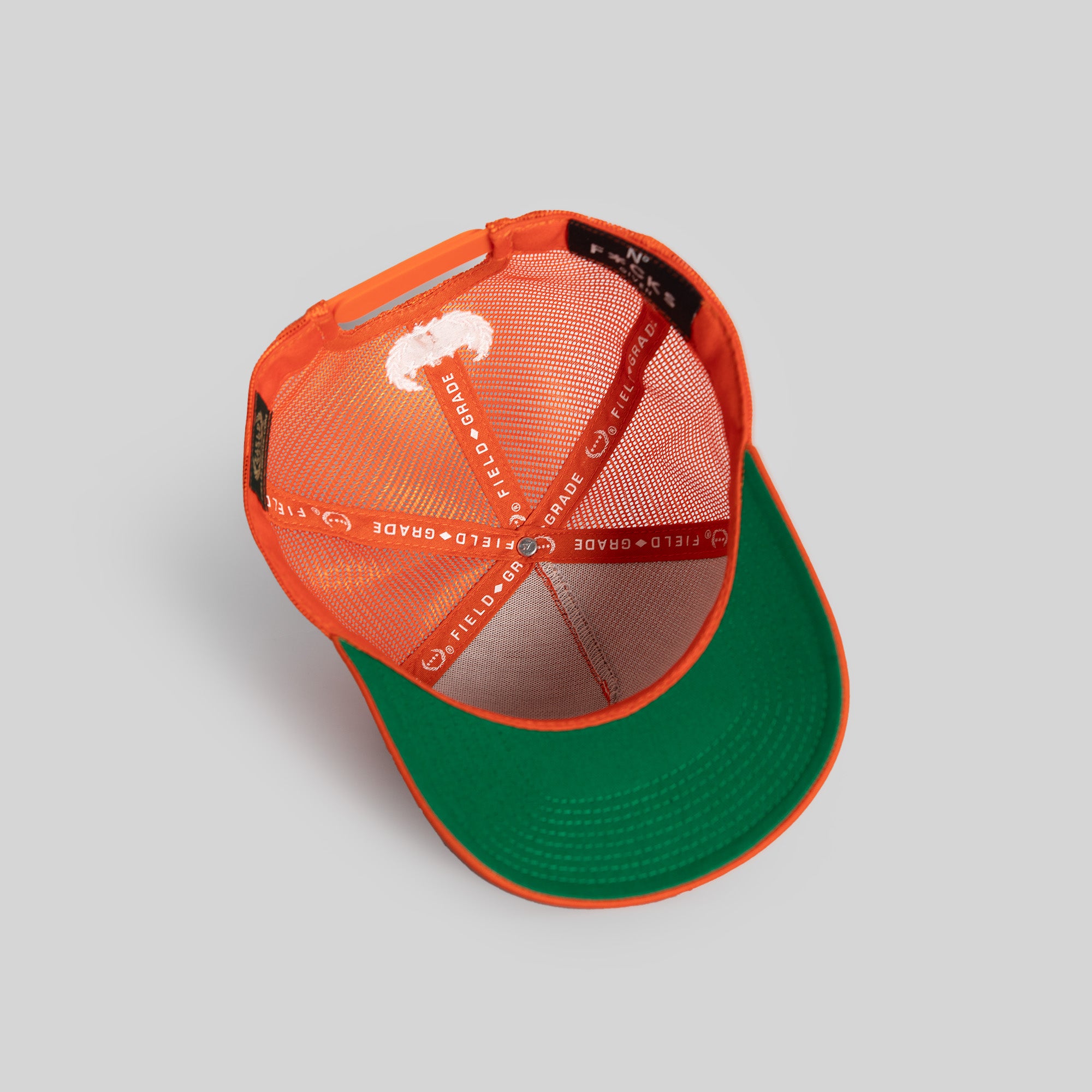NO F*CKS GIVEN ORANGE MESH CROWN TRUCKER