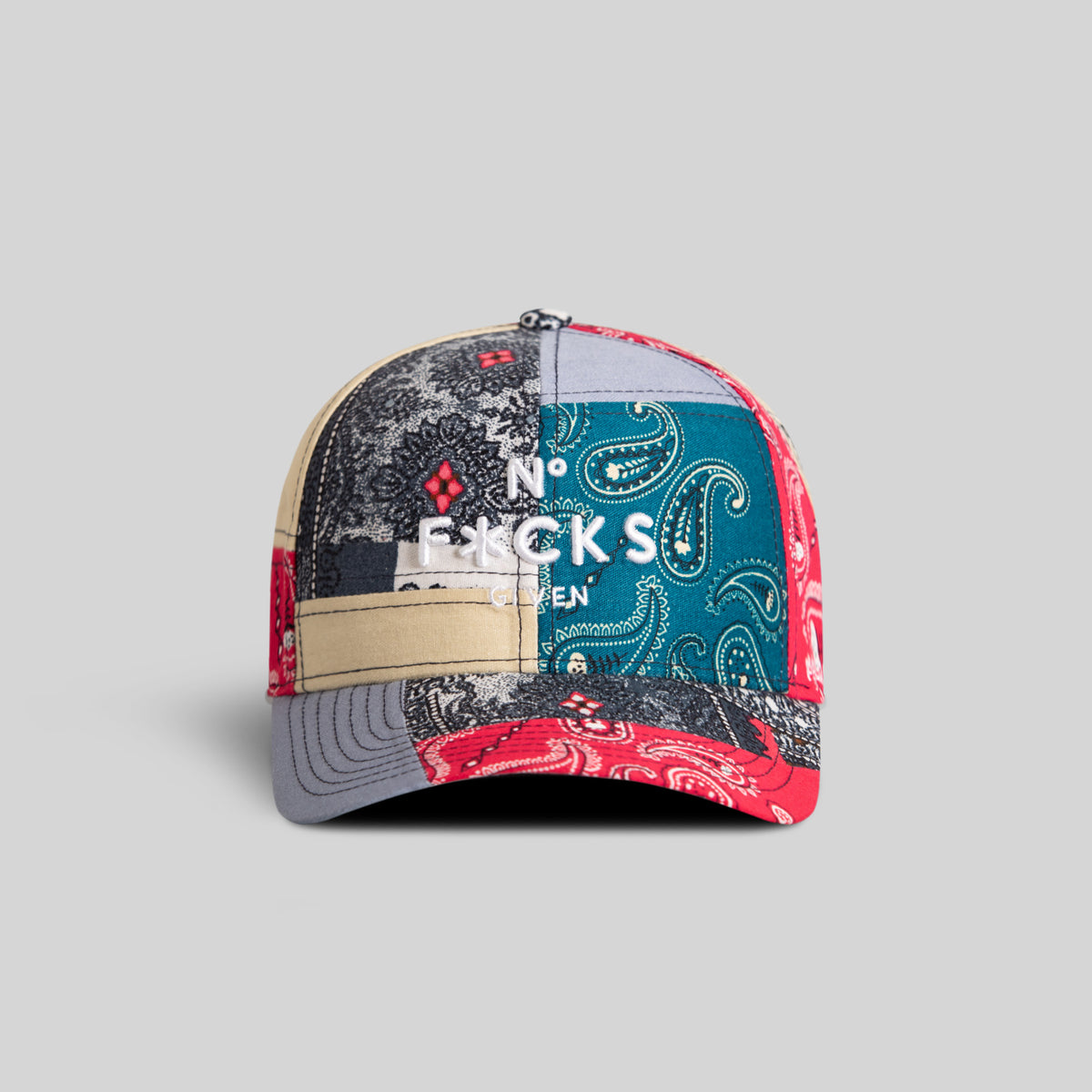 NO F*CKS GIVEN PATCHWORK BANDANA TRUCKER display picture 1