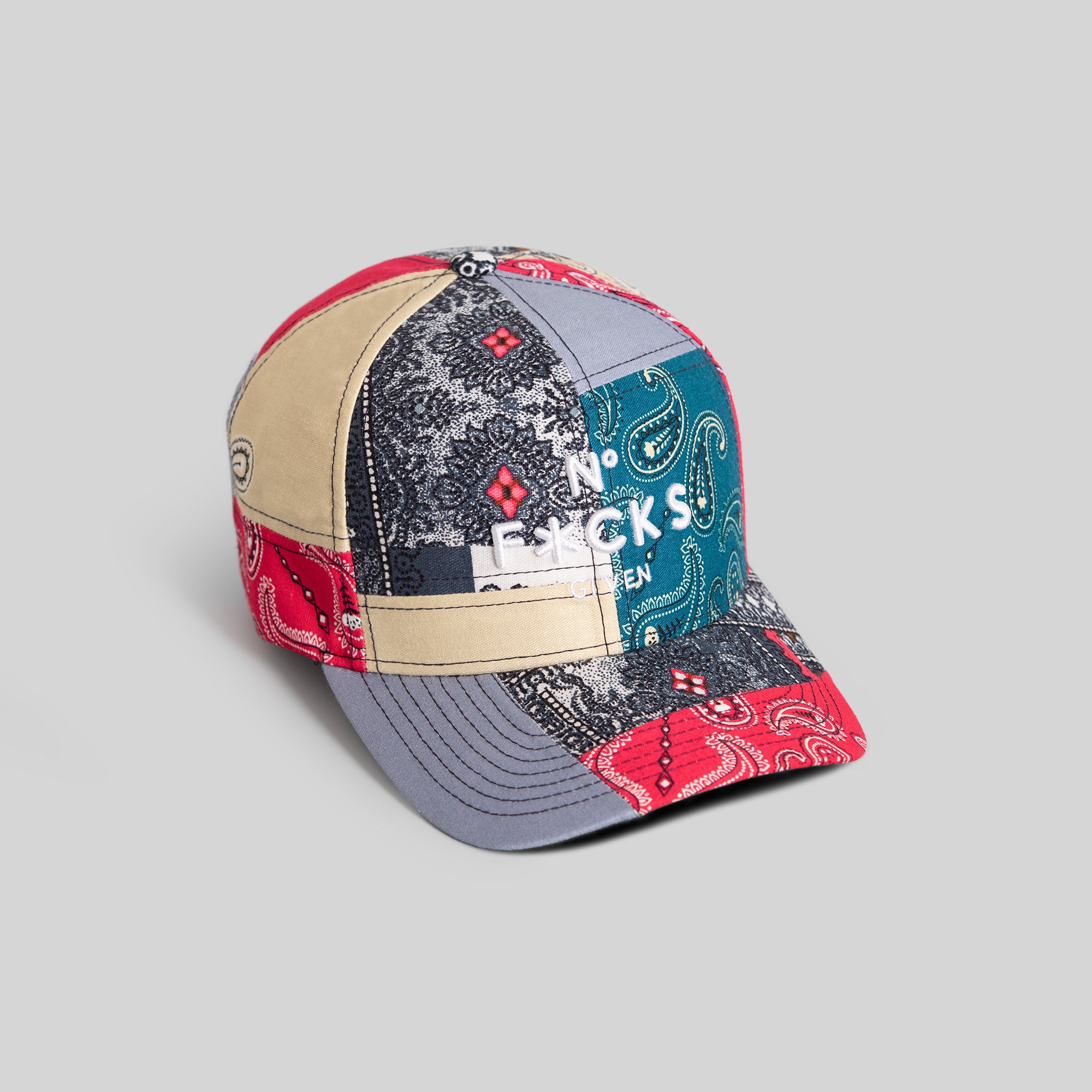 NO F*CKS GIVEN PATCHWORK BANDANA TRUCKER