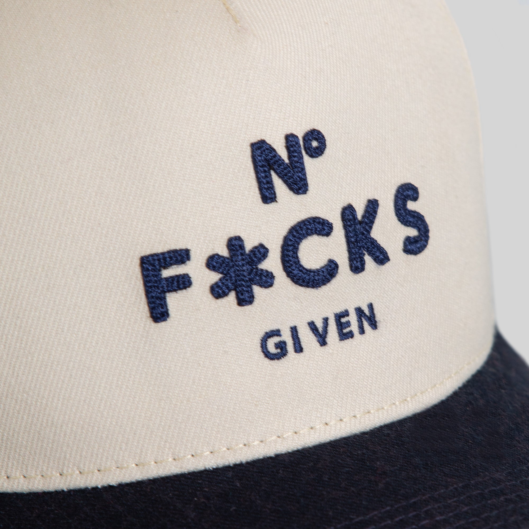 NO F*CKS GIVEN SAND DEEP NAVY TRUCKER