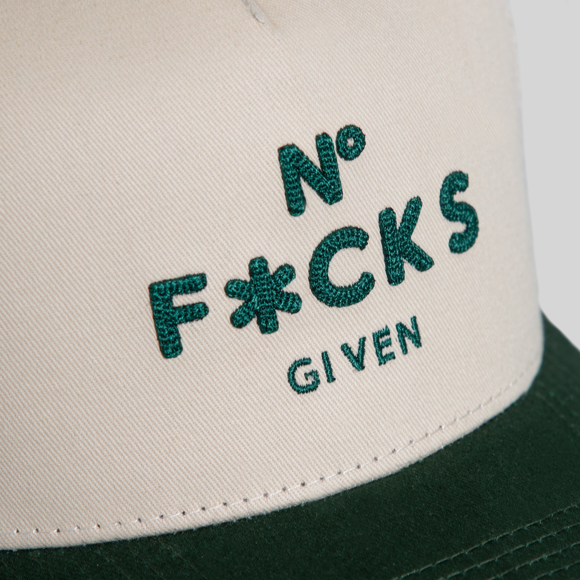 NO F*CKS GIVEN SAND FG GREEN TWILL MESH TRUCKER