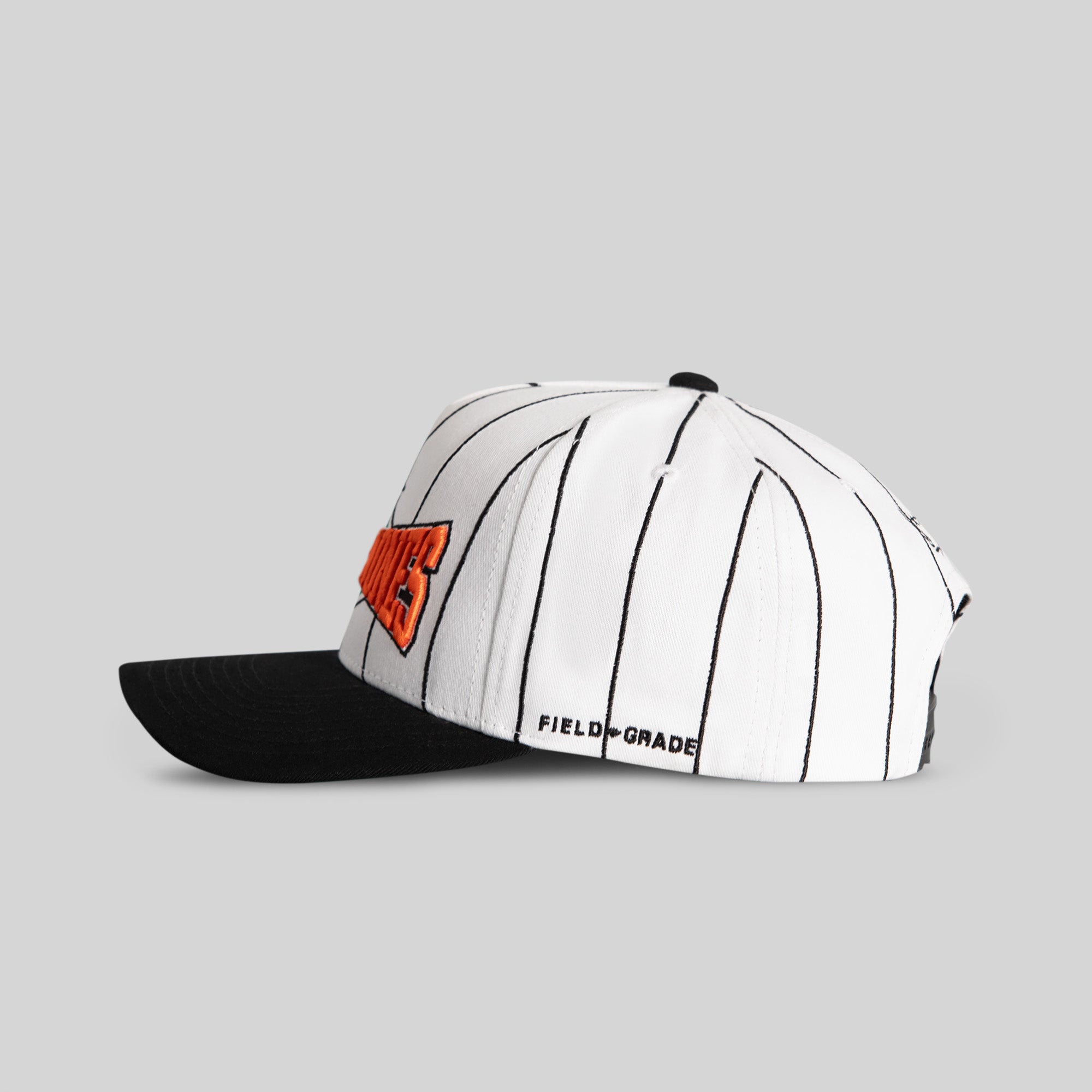 ONE OF THEM ONES PINSTRIP TWILL TRUCKER
