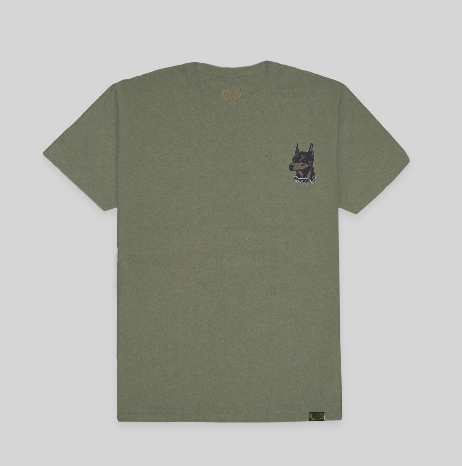 BEWARE OF DOG OLIVE COTTON TEE