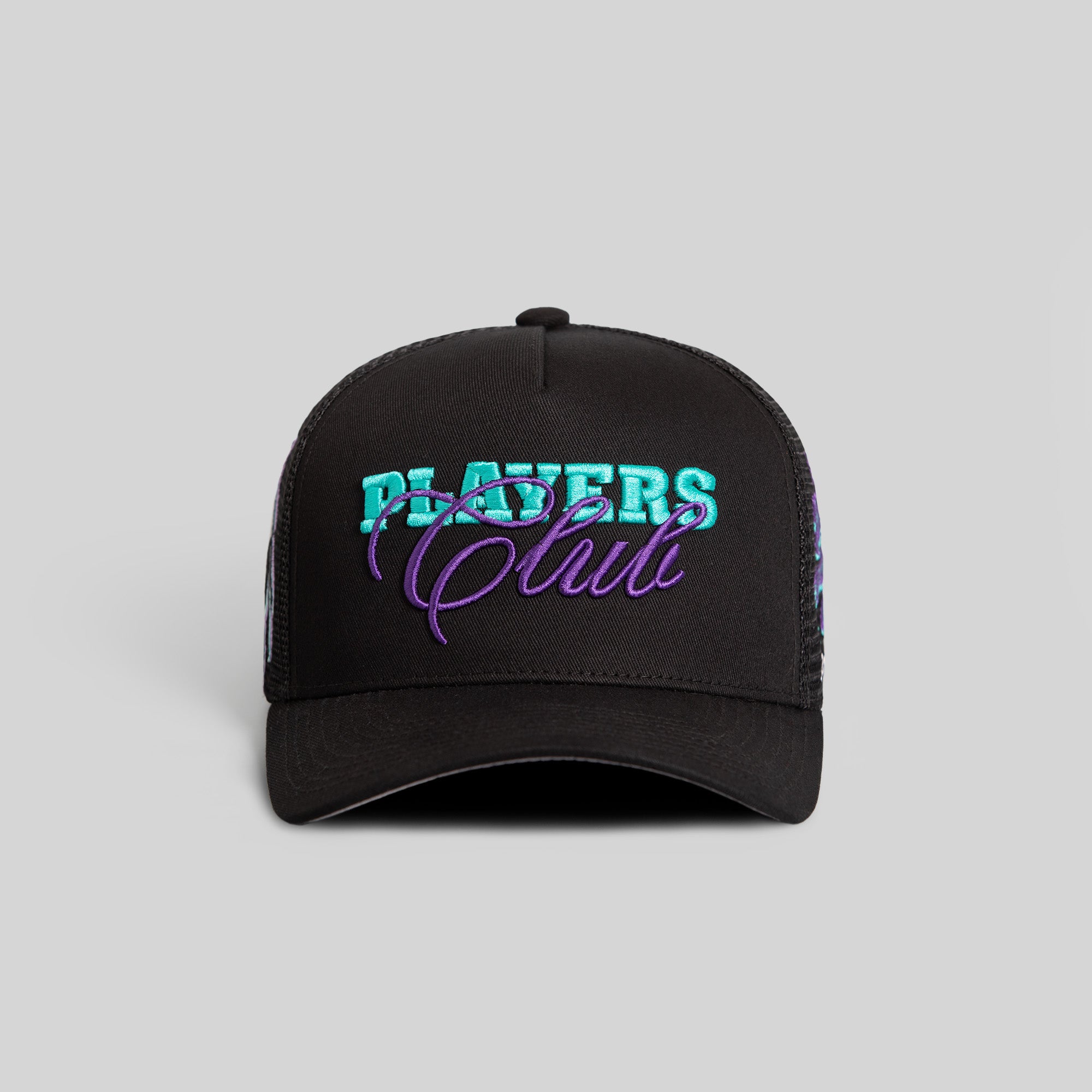 PLAYERS CLUB BLACK TWILL MESH TRUCKER