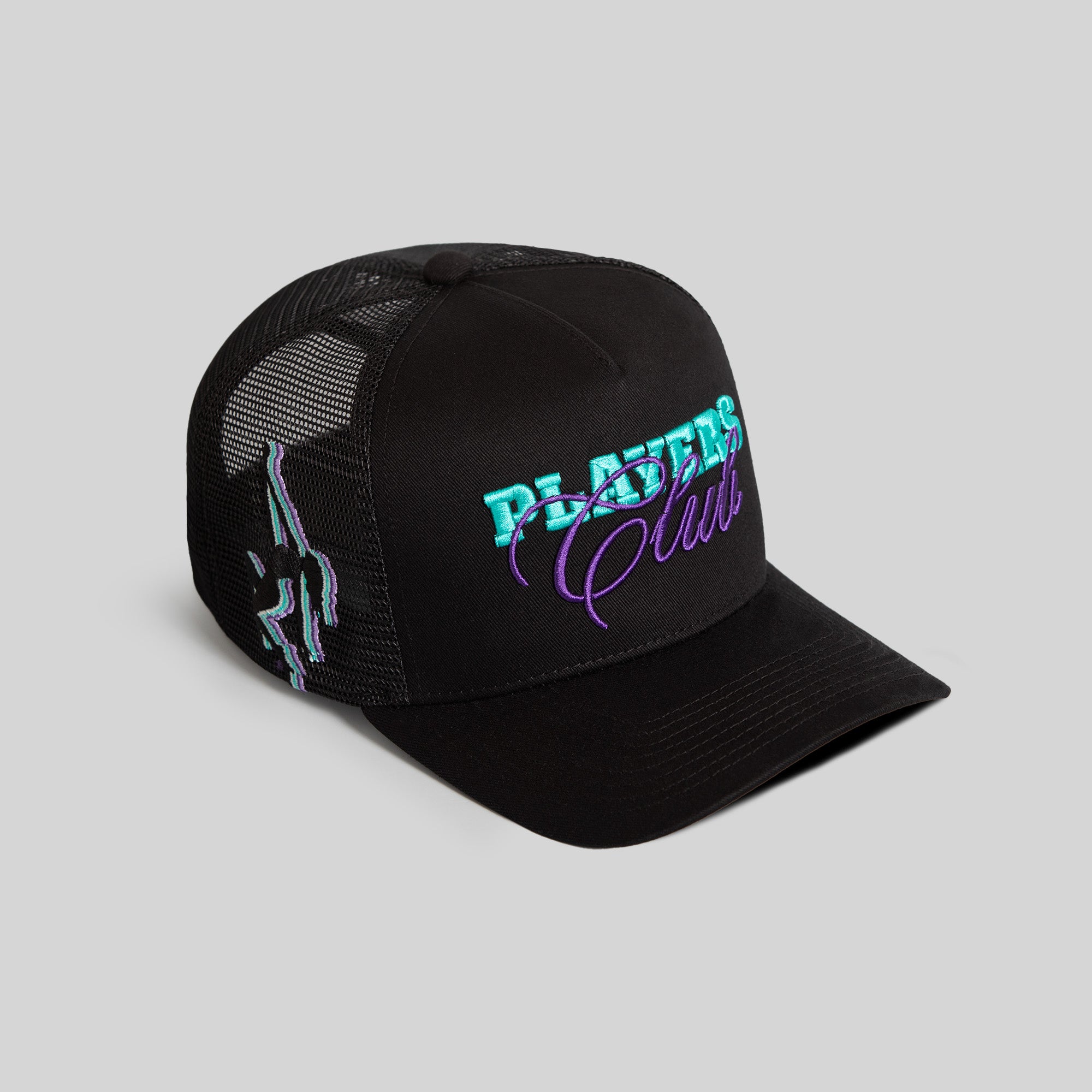 PLAYERS CLUB BLACK TWILL MESH TRUCKER