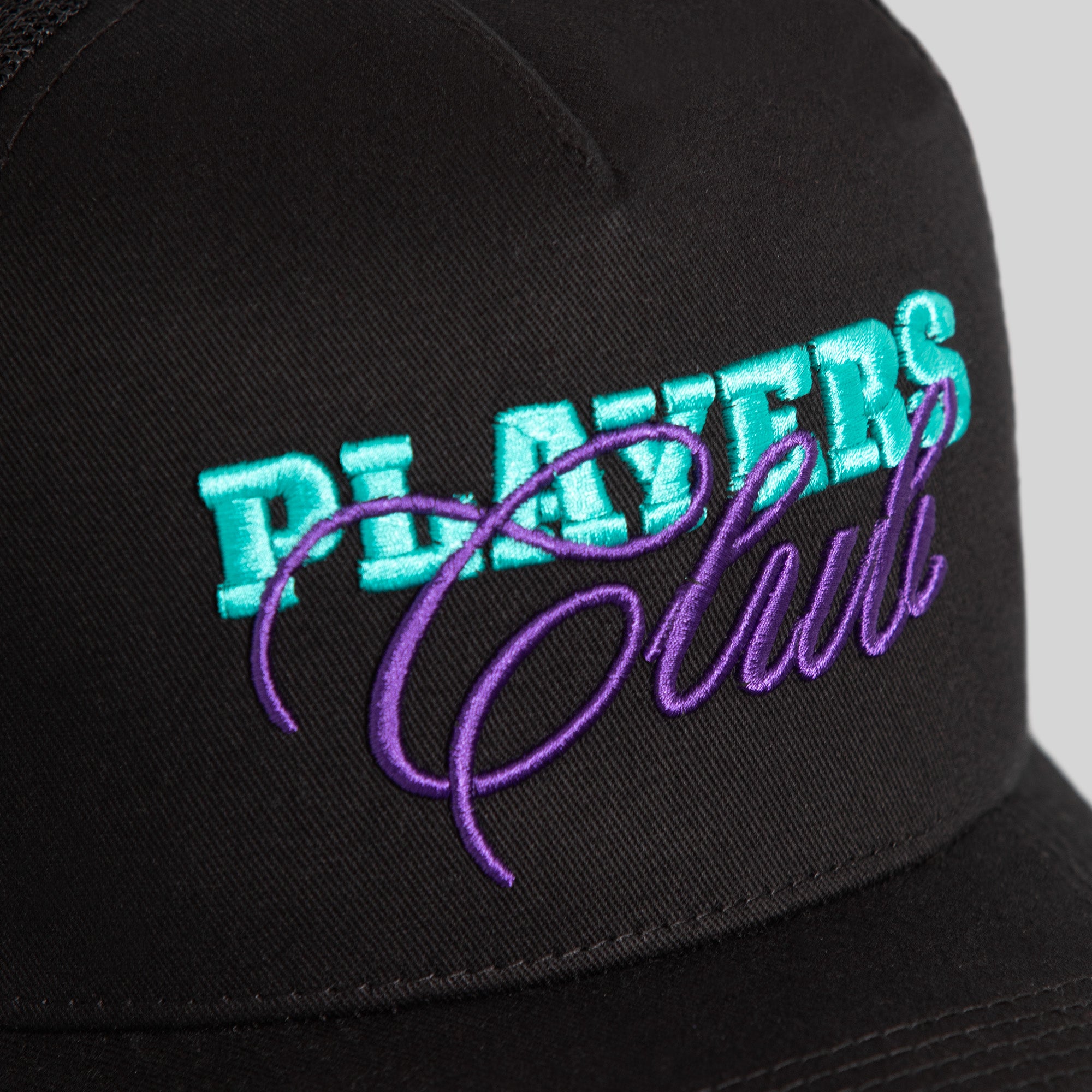 PLAYERS CLUB BLACK TWILL MESH TRUCKER
