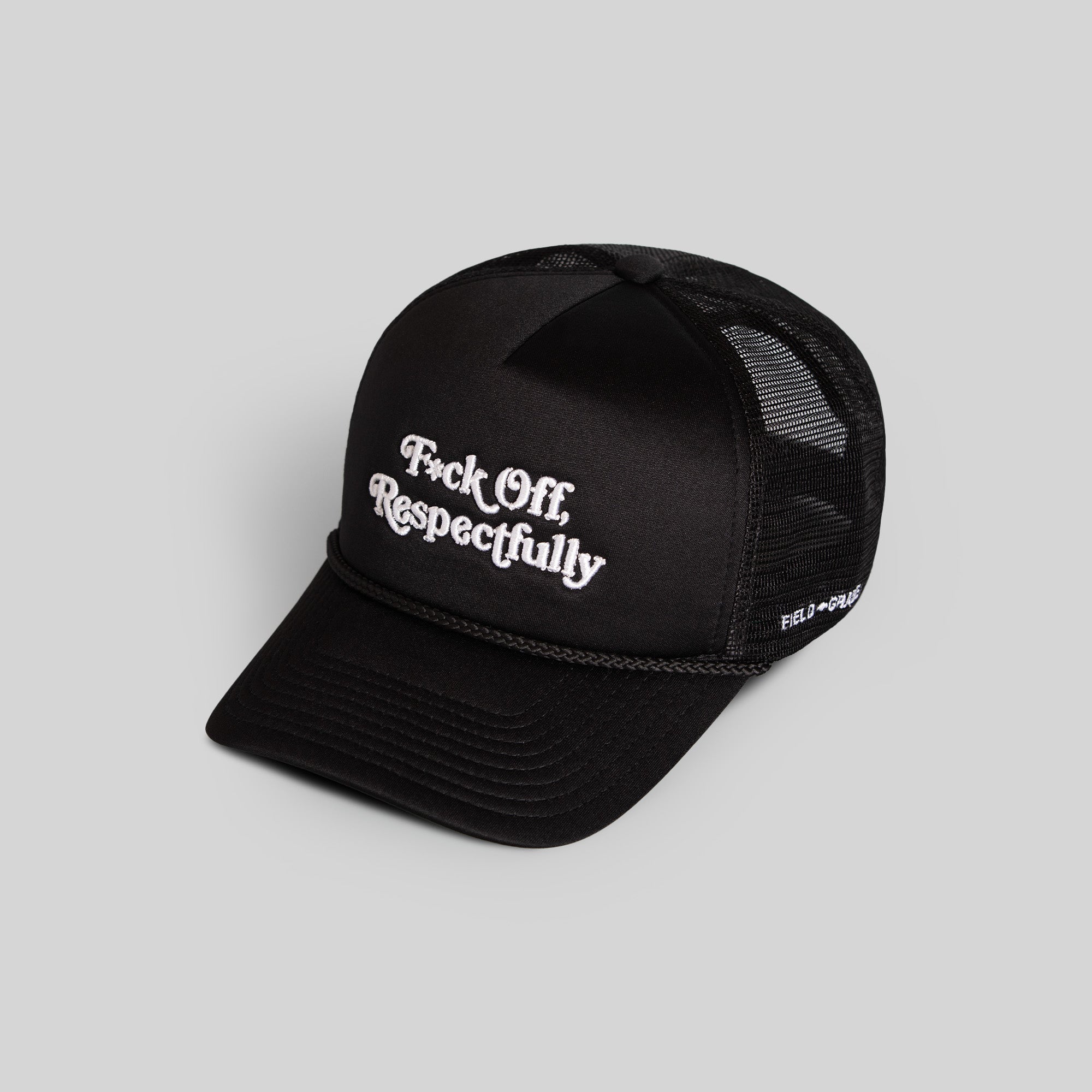RESPECTFULLY BLACK FOAM MESHBACK TRUCKER HAT